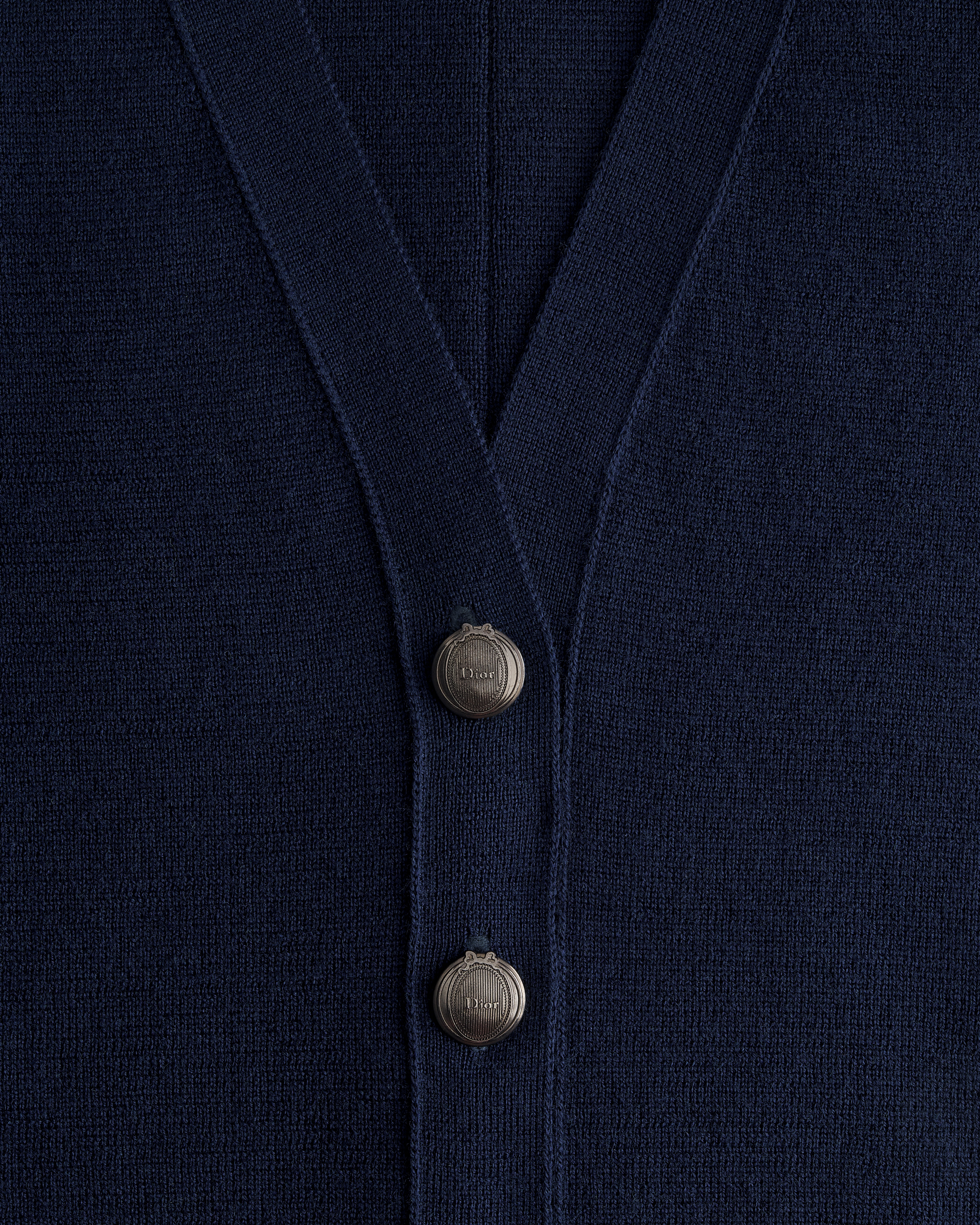 Kids' Cardigan Navy Blue Punto Milano Wool Knit E10