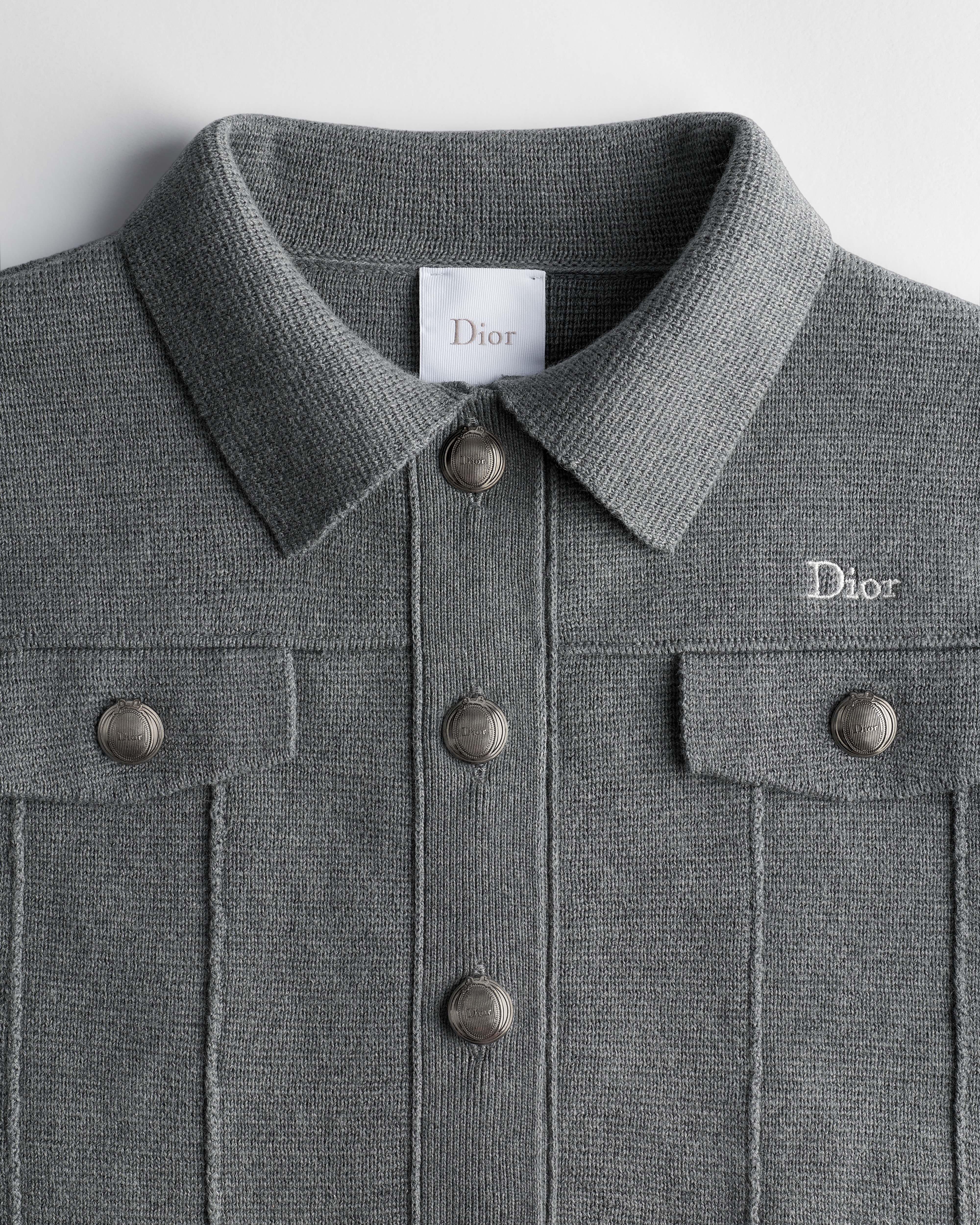 Kids' Jacket Anthracite Gray Cotton and Cashmere Punto Milano Knit E10