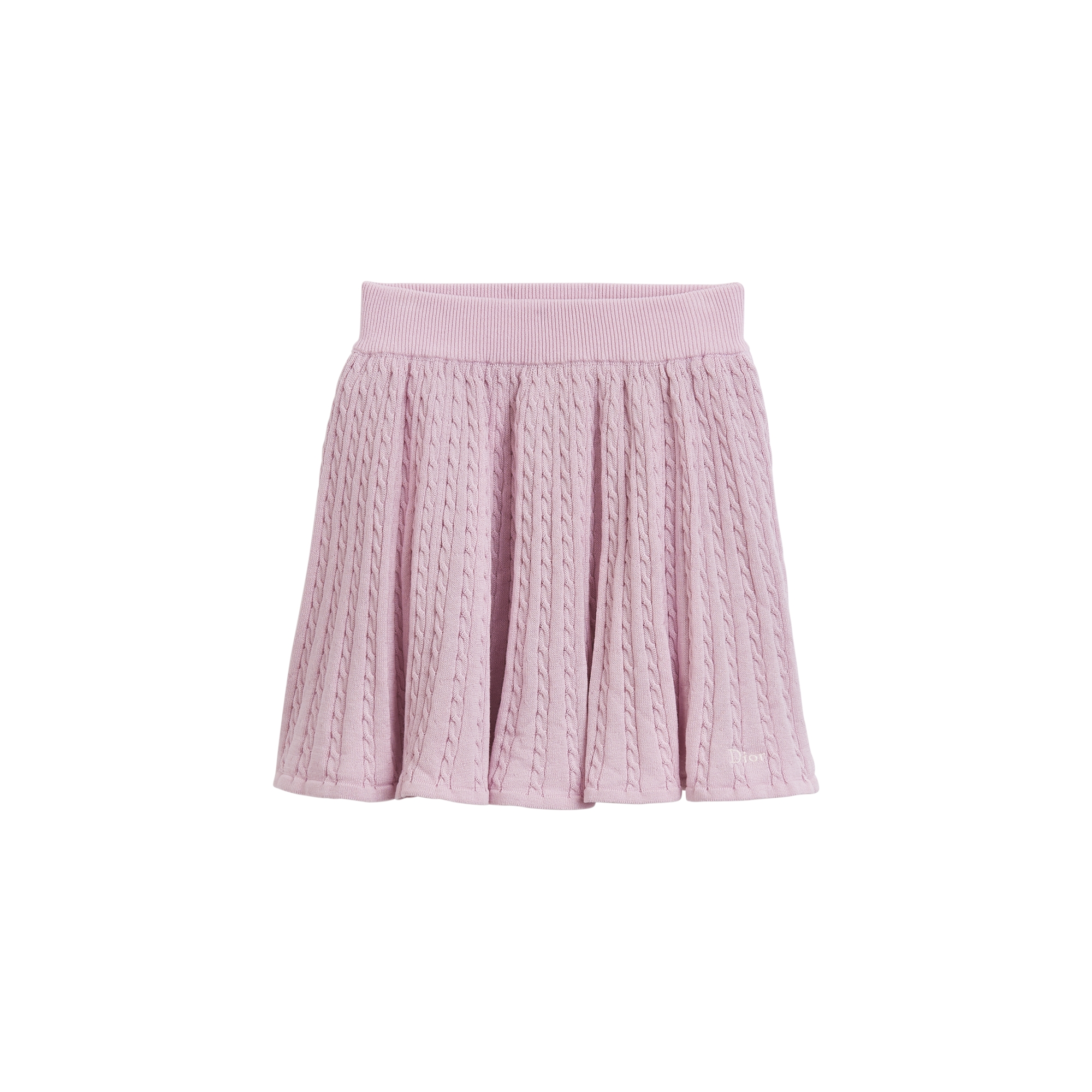 Kids' Flared Skirt Lilac Cable-Knit Cotton E01