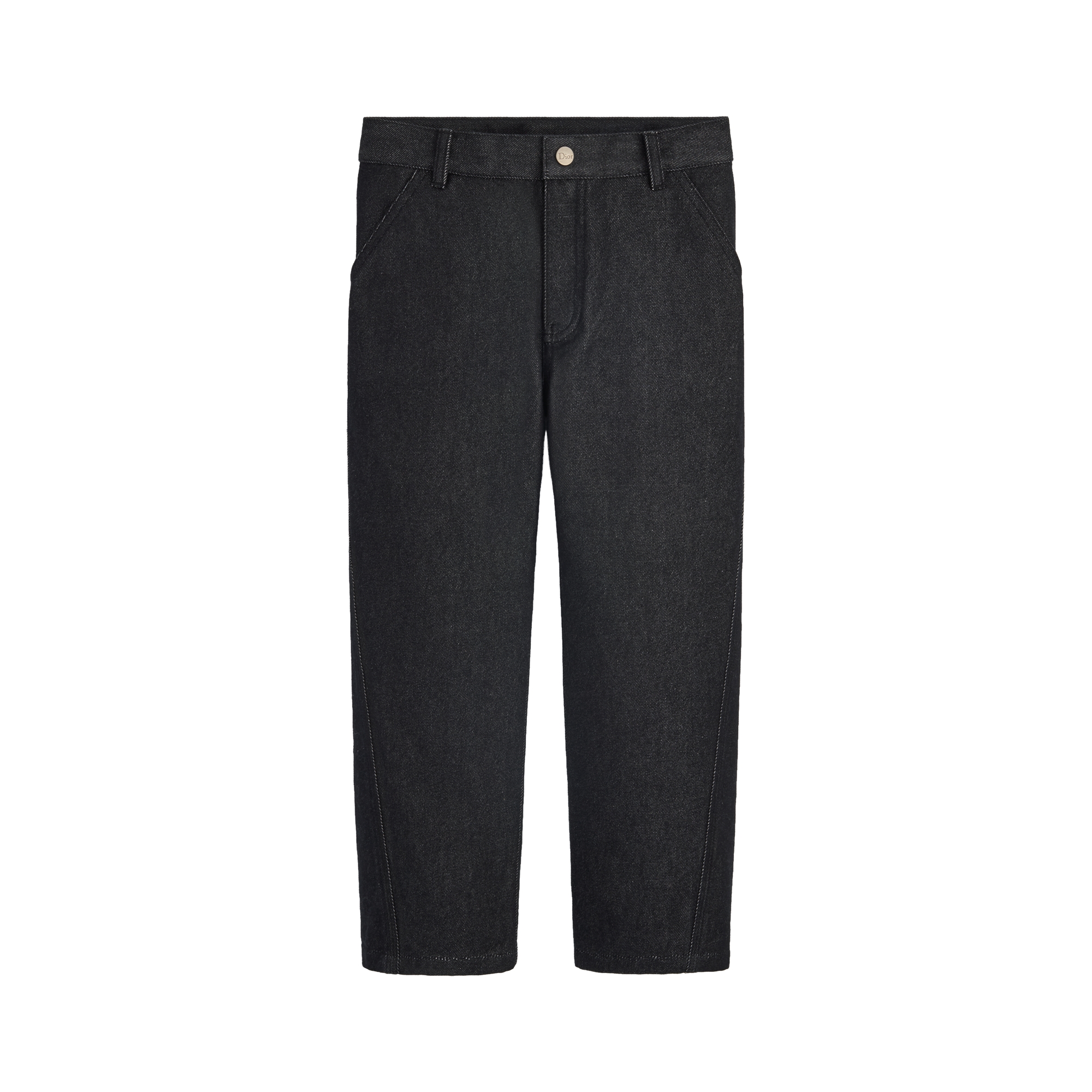 Kids' Pants Anthracite Gray Cotton Gabardine E01