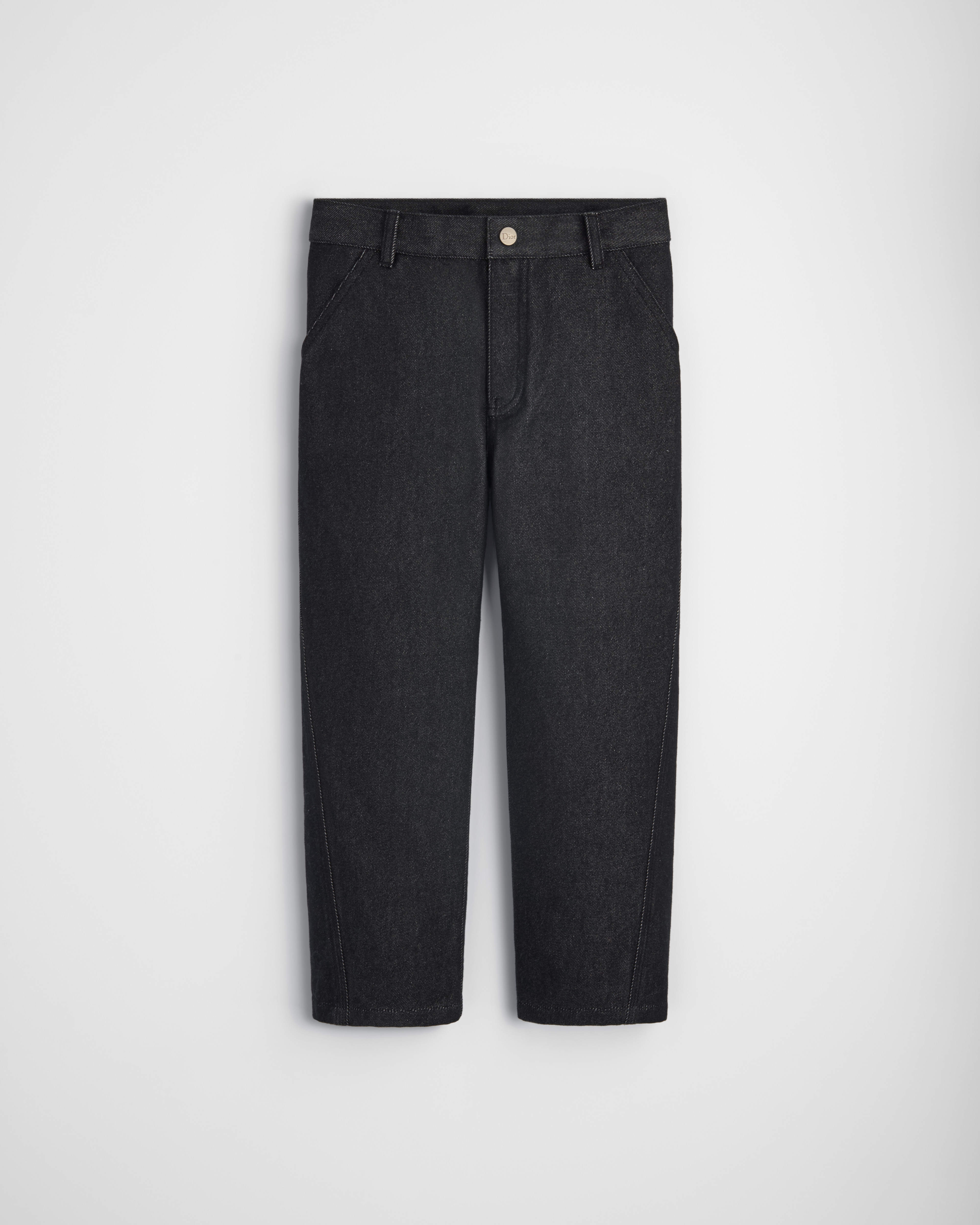 Pantaloni per bambini Gabardine di cotone grigio antracite E01