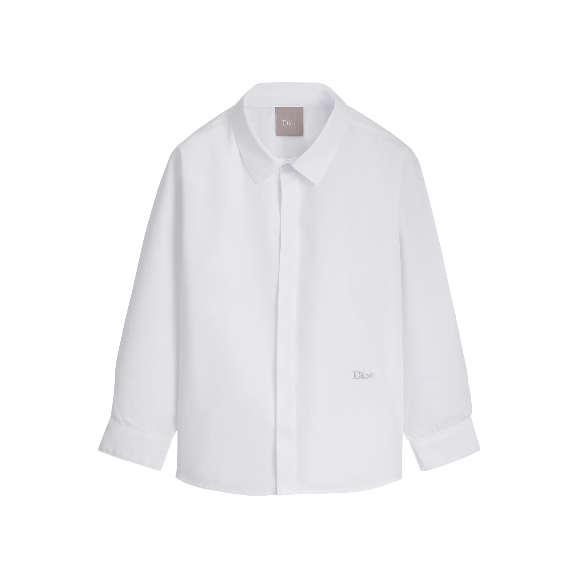 Kids' Shirt White Cotton Poplin E01