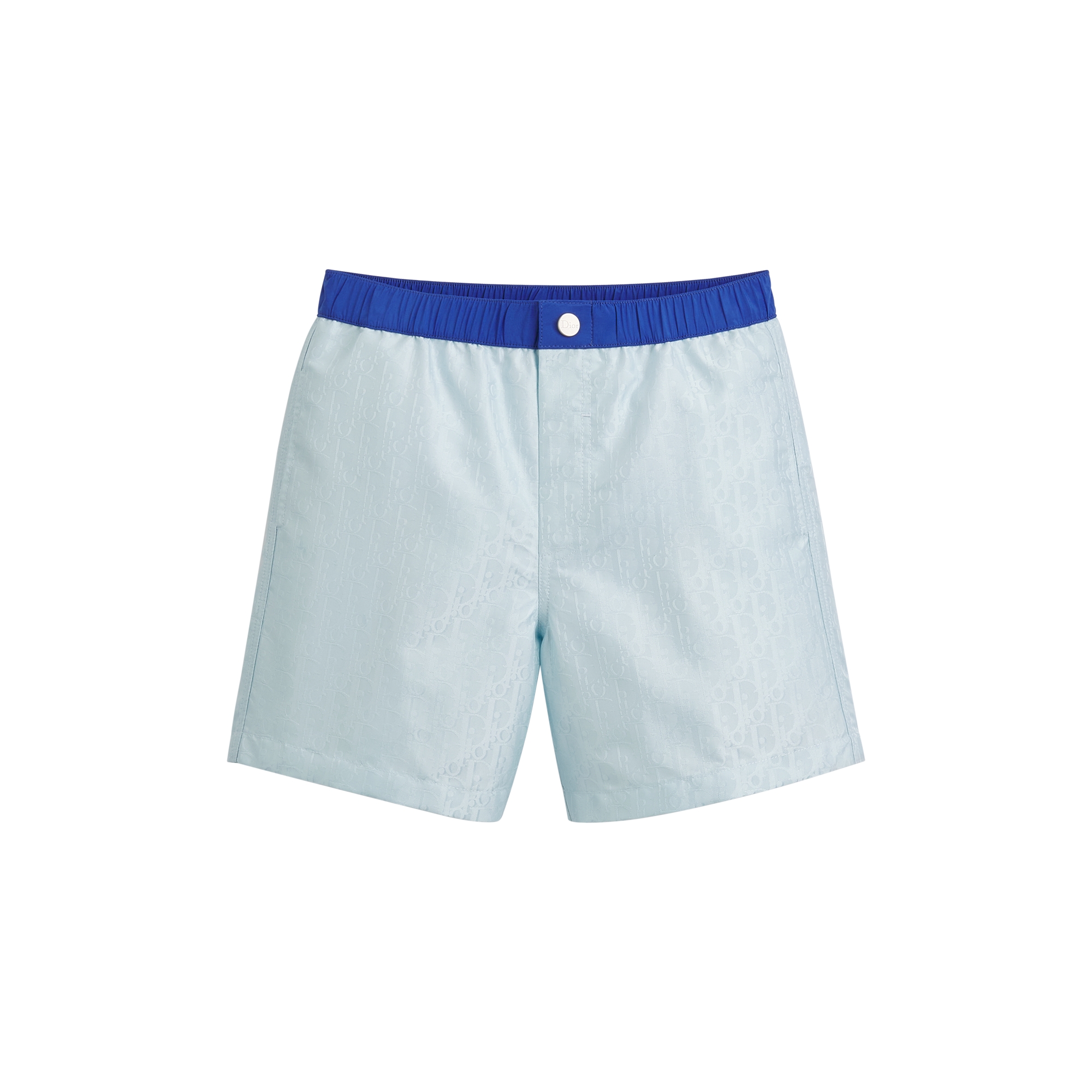 Kids' Swim Shorts Light Blue Dior Oblique Technical Fabric E01