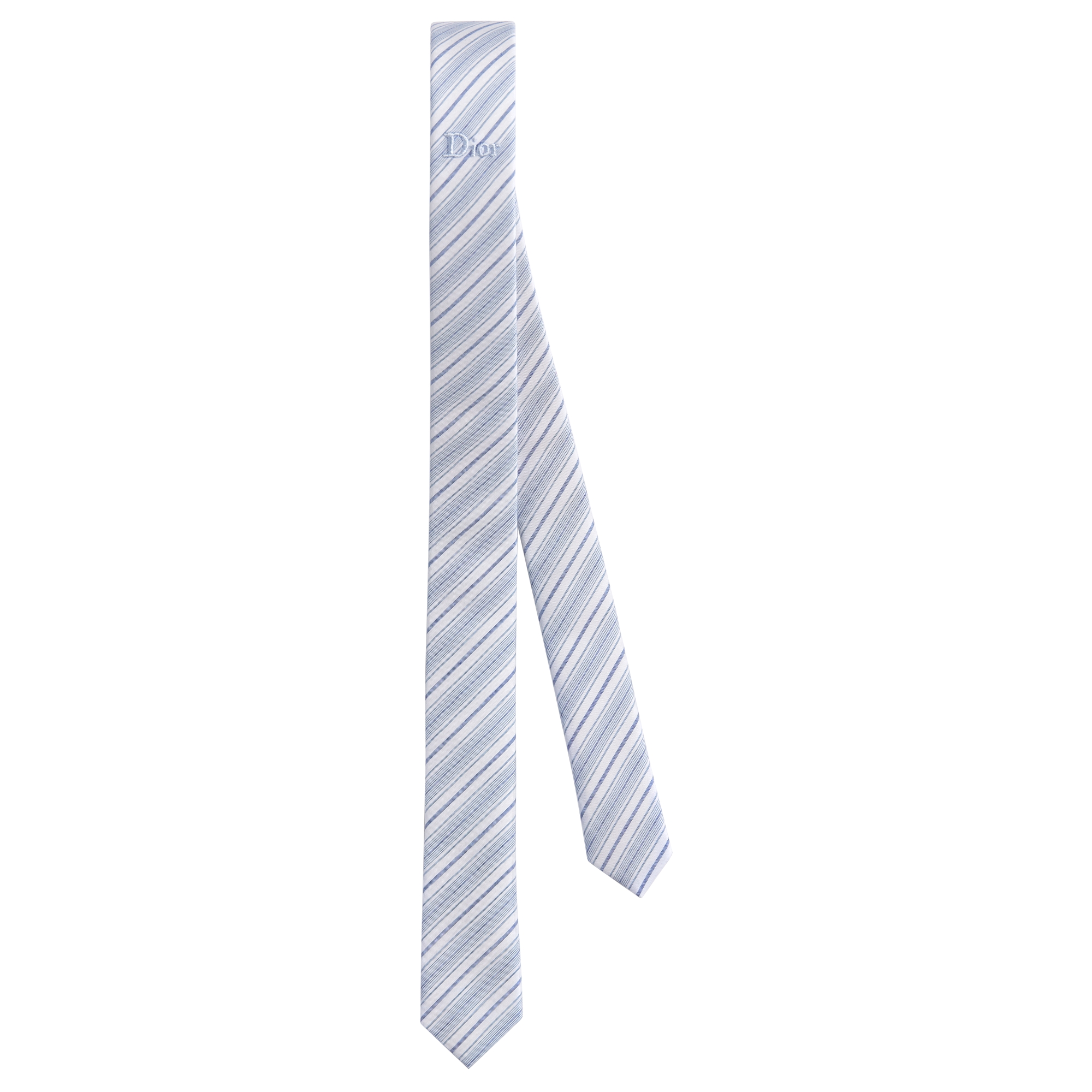 Kids' Tie Light Blue Striped Cotton Blend E01
