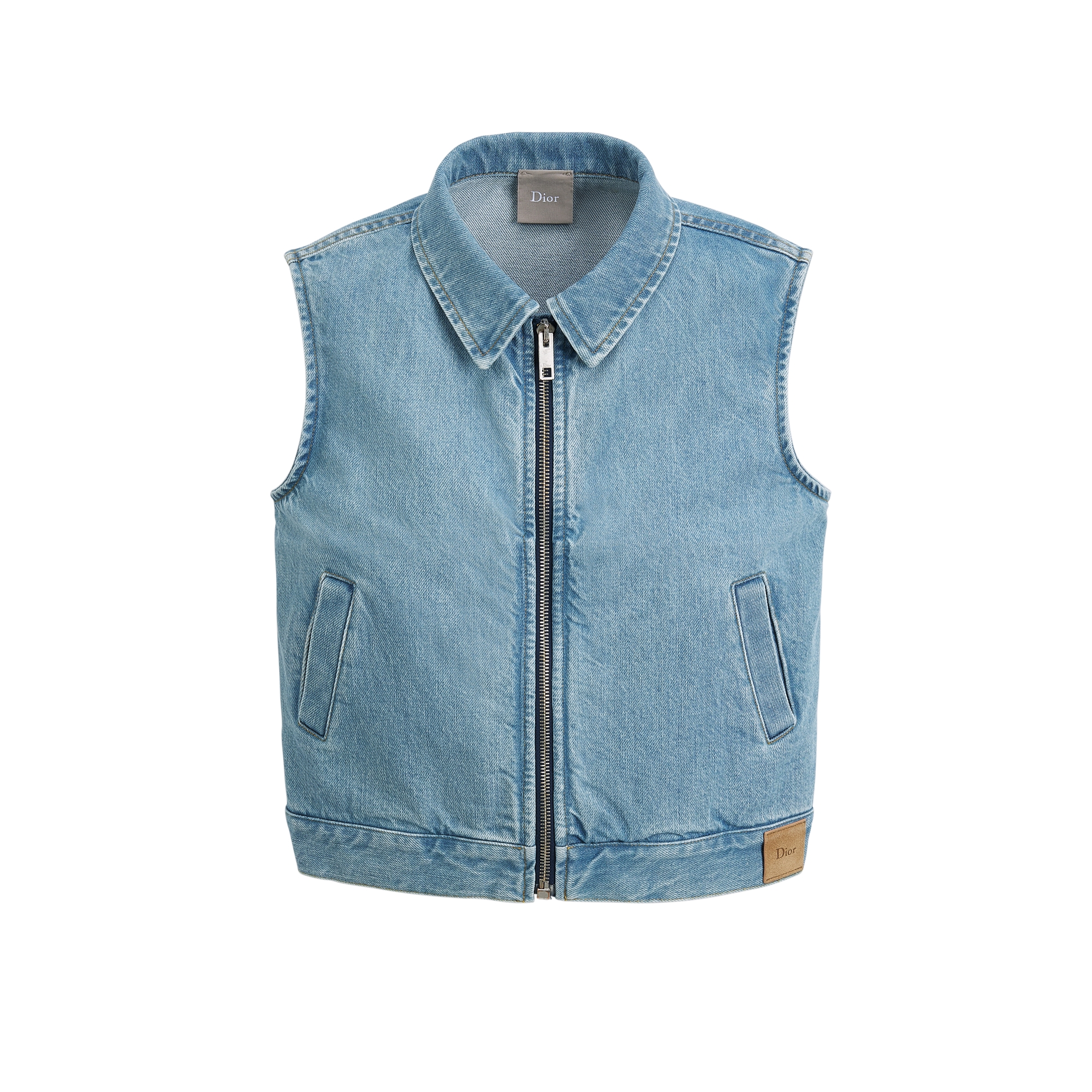 Kids' Vest Blue Cotton Denim E01