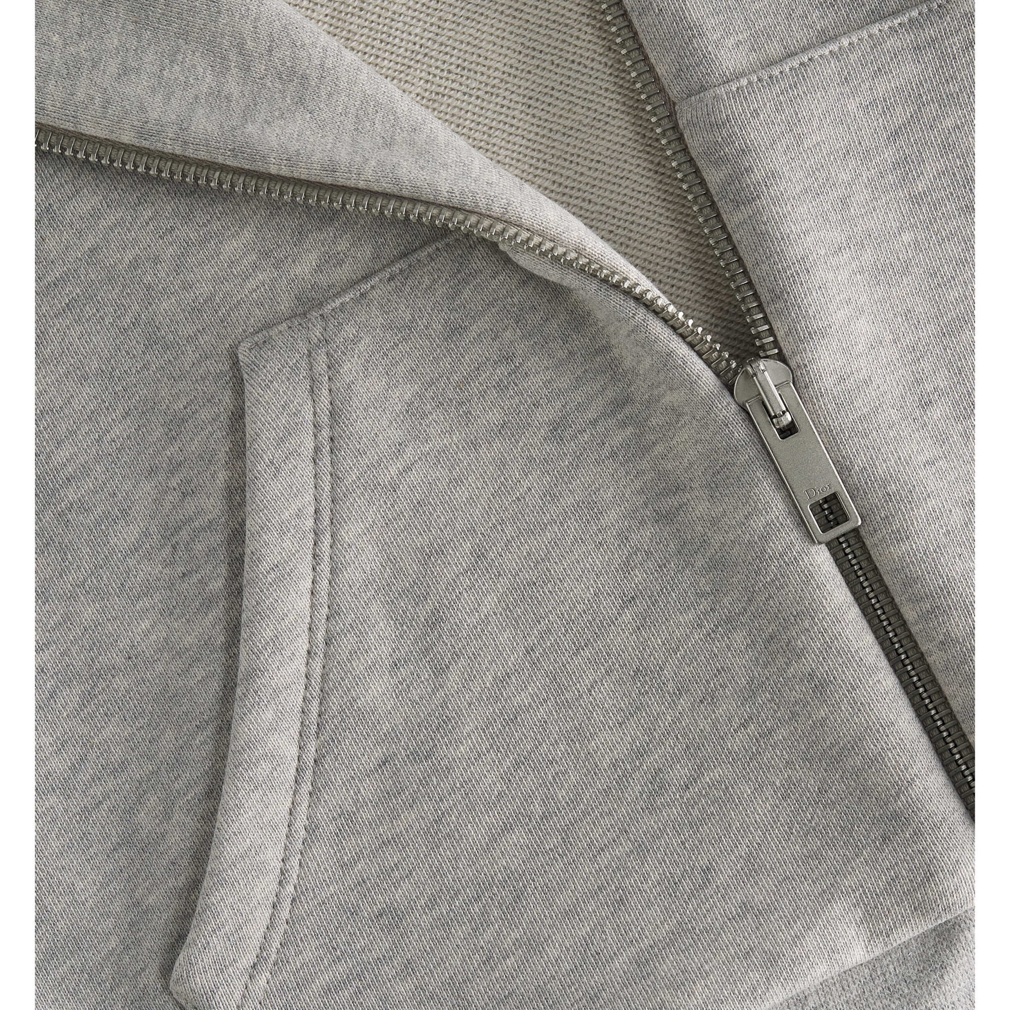 Kids' Zipped Sweatshirt with Hood Heathered Gray Cotton Fleece E10