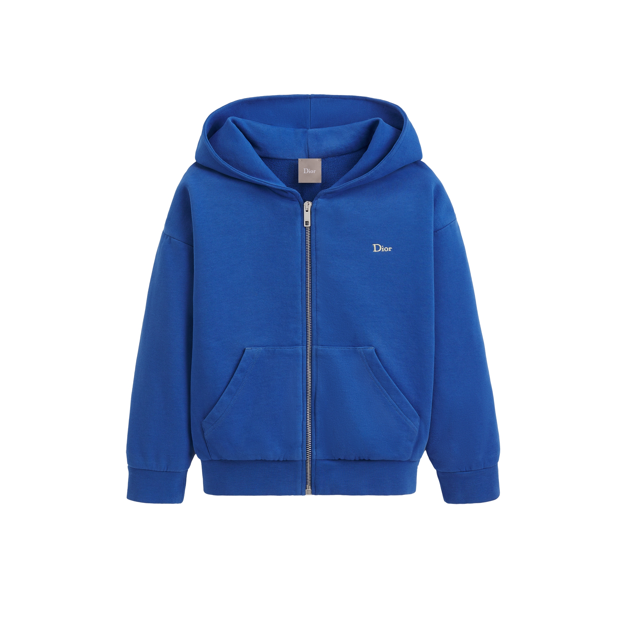 Kids' Zipped Sweatshirt with Hood Blue Cotton Fleece | DIOR