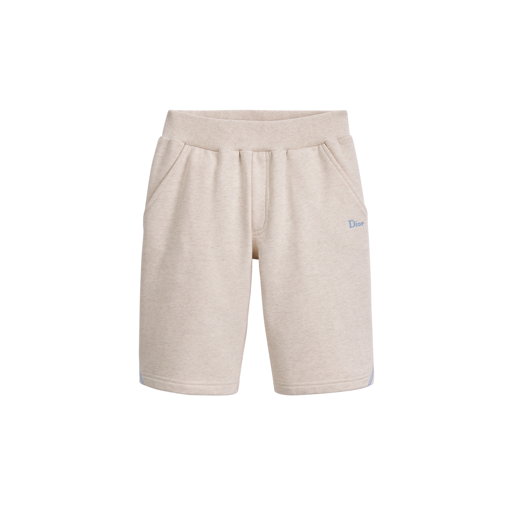 Kids' Track Shorts Heathered Beige Cotton Fleece | DIOR