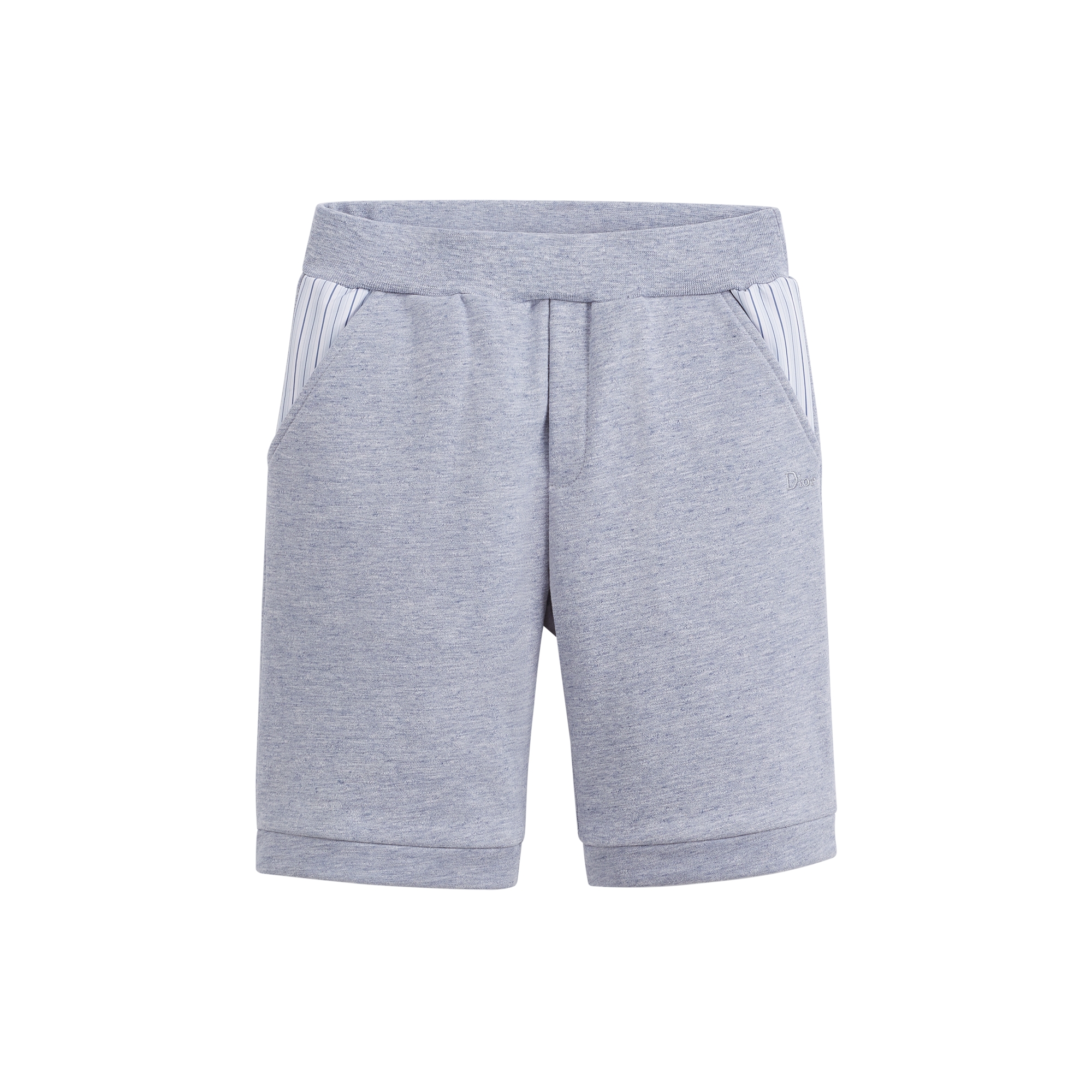 Kids' Track Shorts Heathered Gray-Blue Cotton Fleece E01