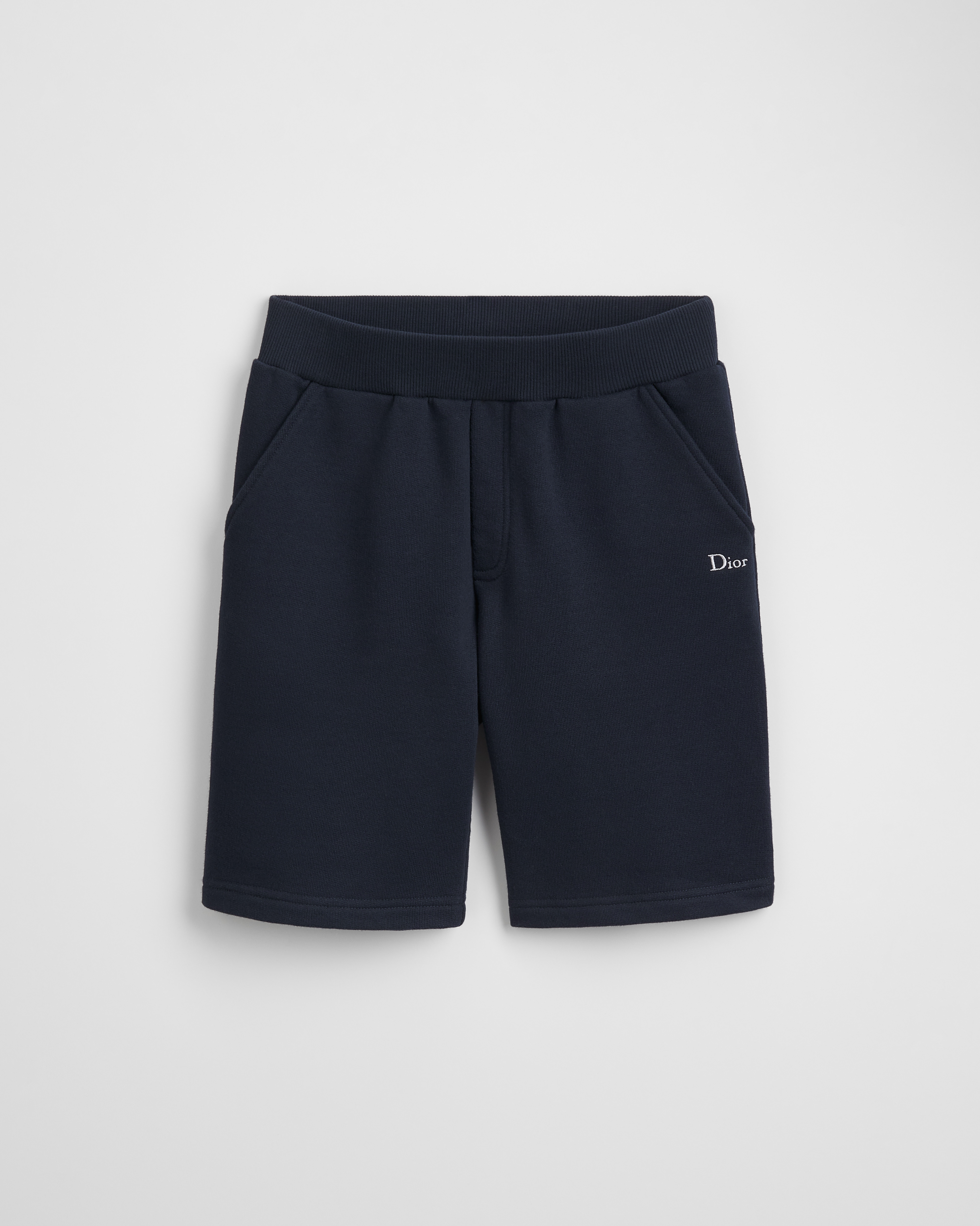 Bermudas infantiles Felpa de algodón azul marino E01