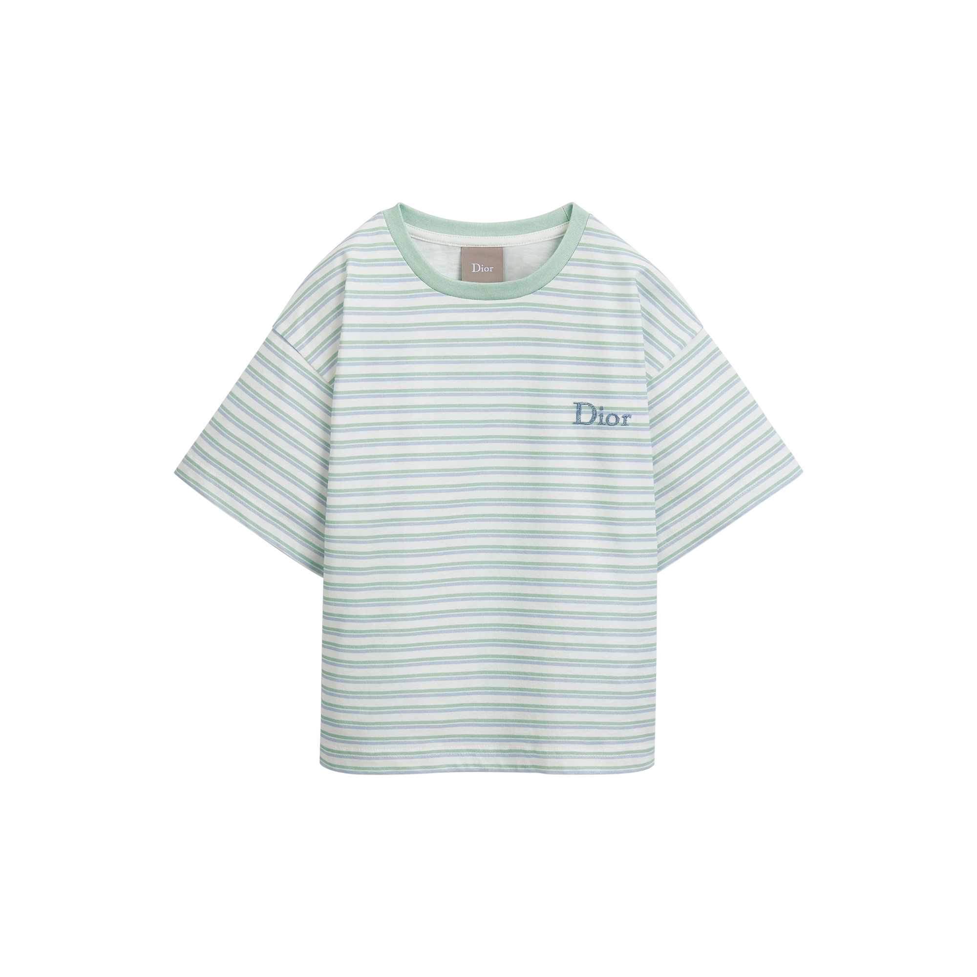 Dior グラデーション Tシャツ 12M Kids' T-Shirt Ivory Cotton Jersey with Green and Light Blue