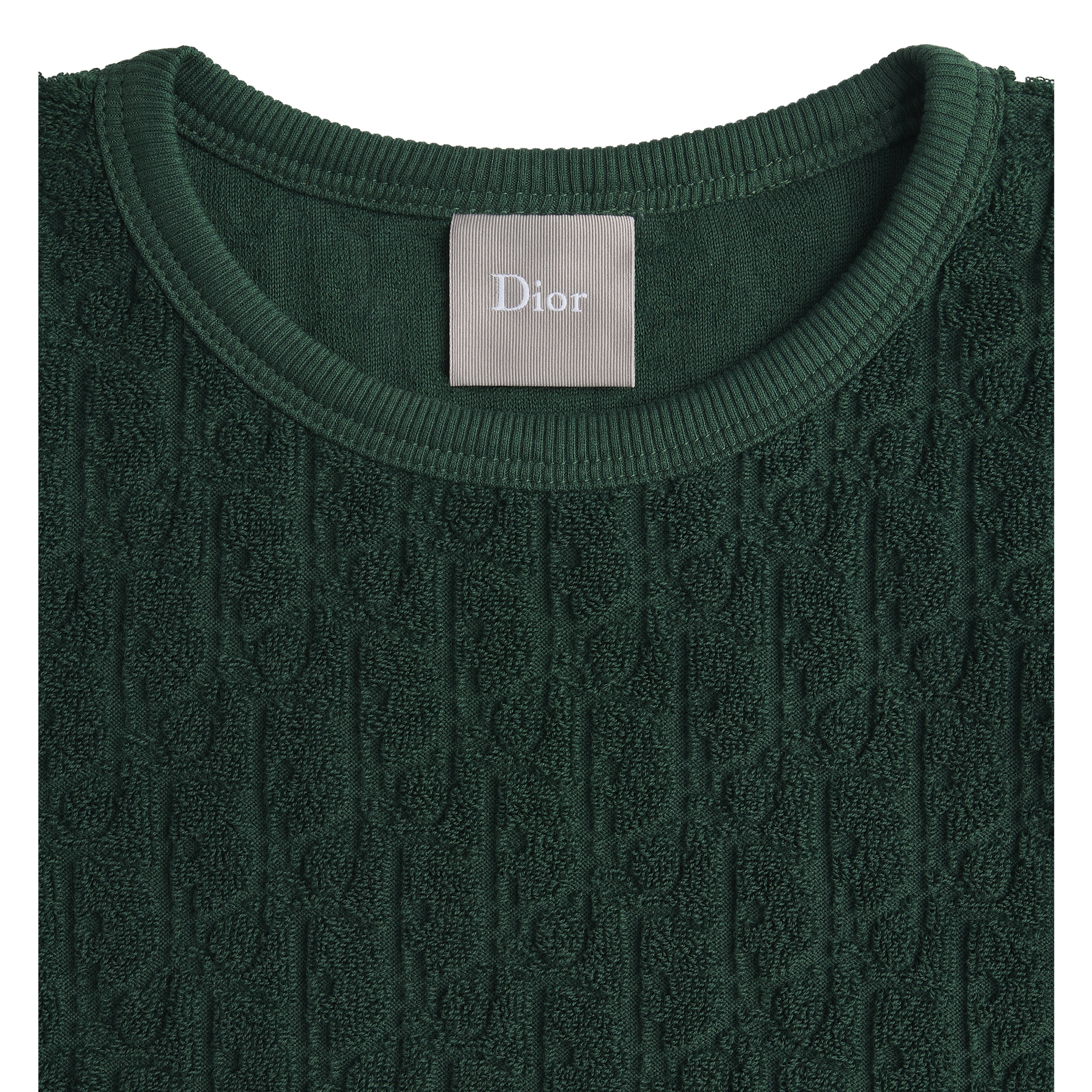 Kids' T-Shirt Green Spongy Dior Oblique Jacquard Cotton E10