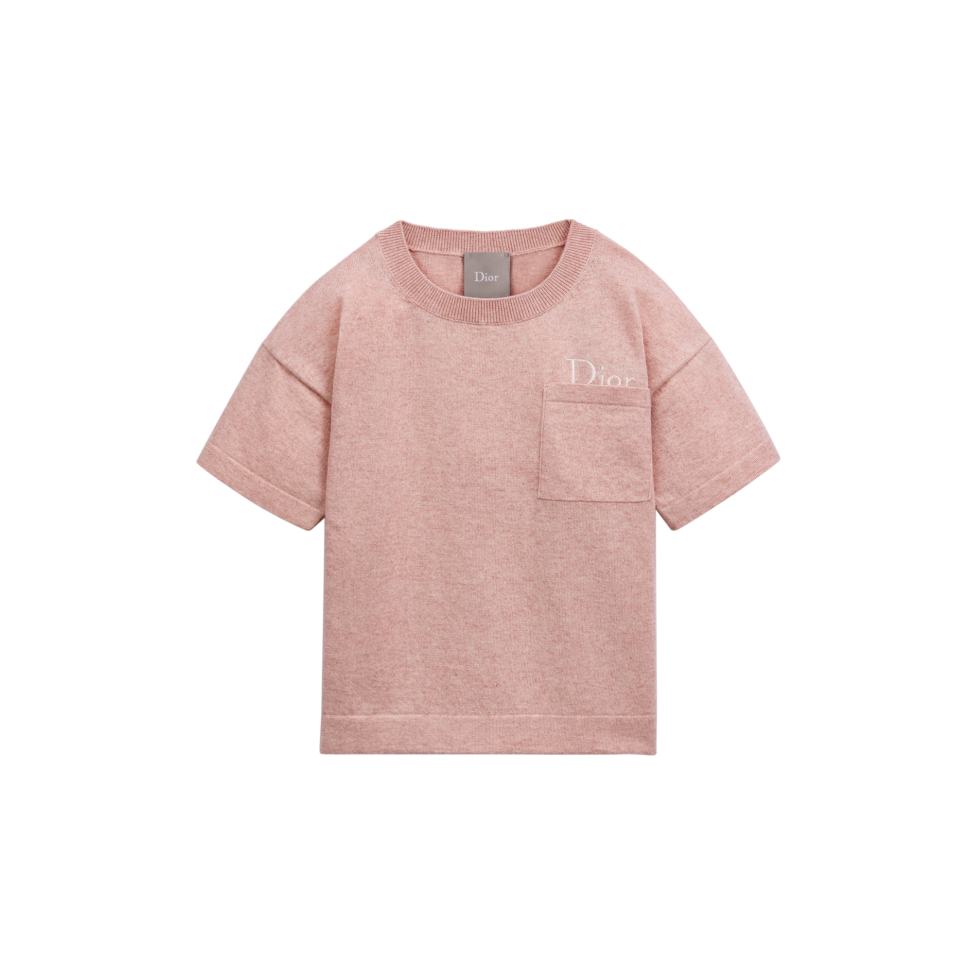  Heathered Antique Pink Cotton and Cashmere Knit