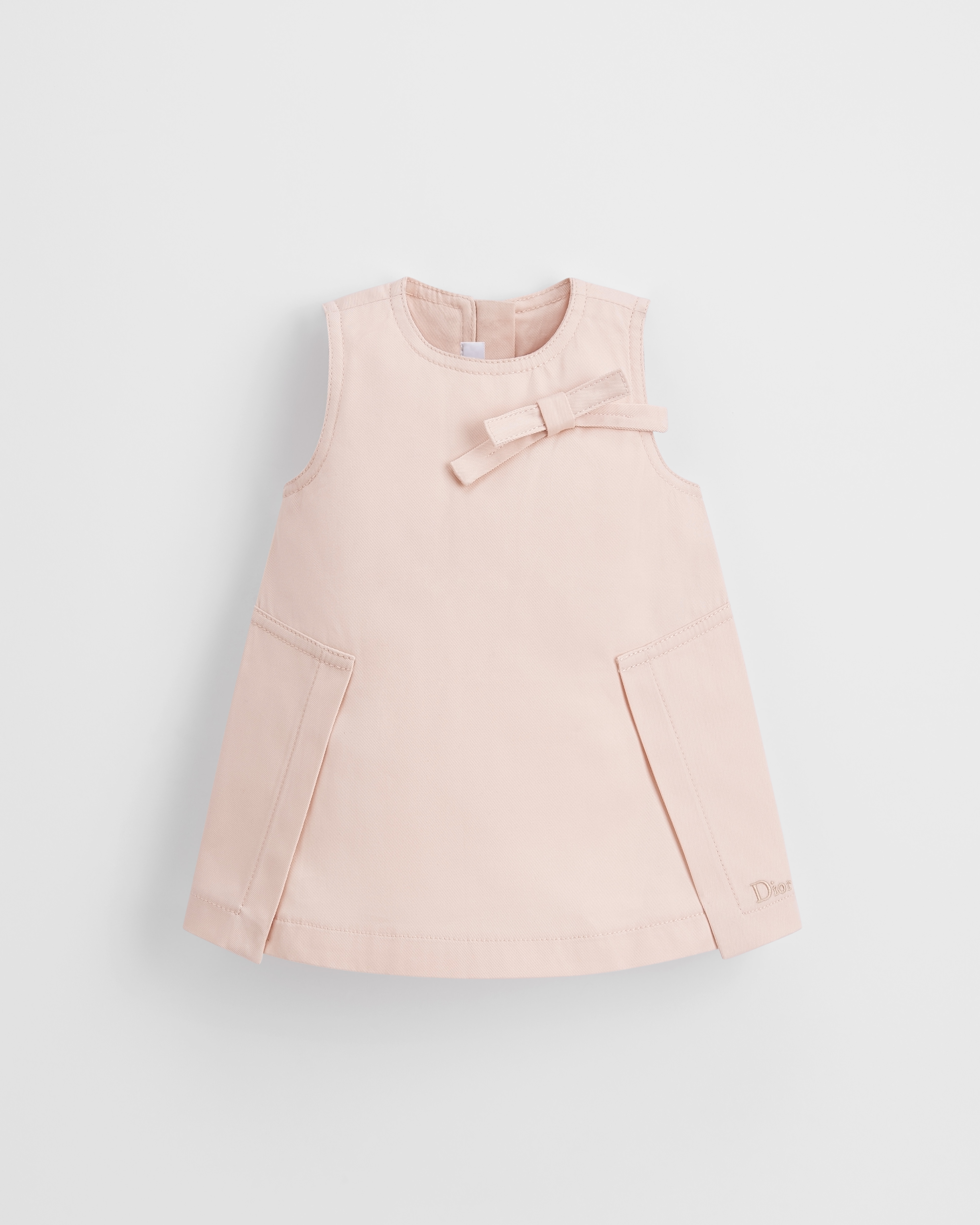 A-Linien-Kleid für Babys Baumwollgabardine in Pastellrosa E01