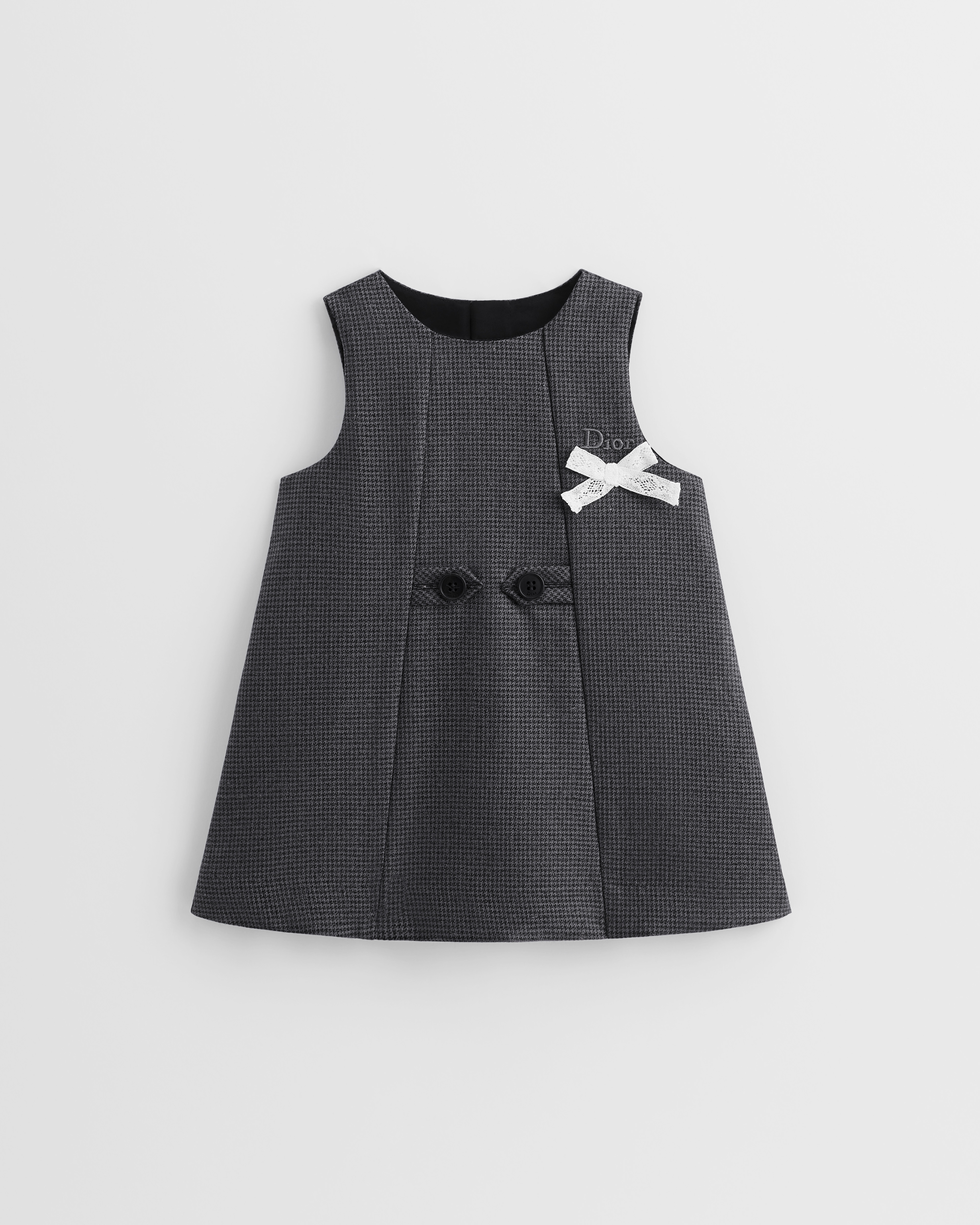 Robe trapèze bébé Toile de laine pied-de-puce gris anthracite E01