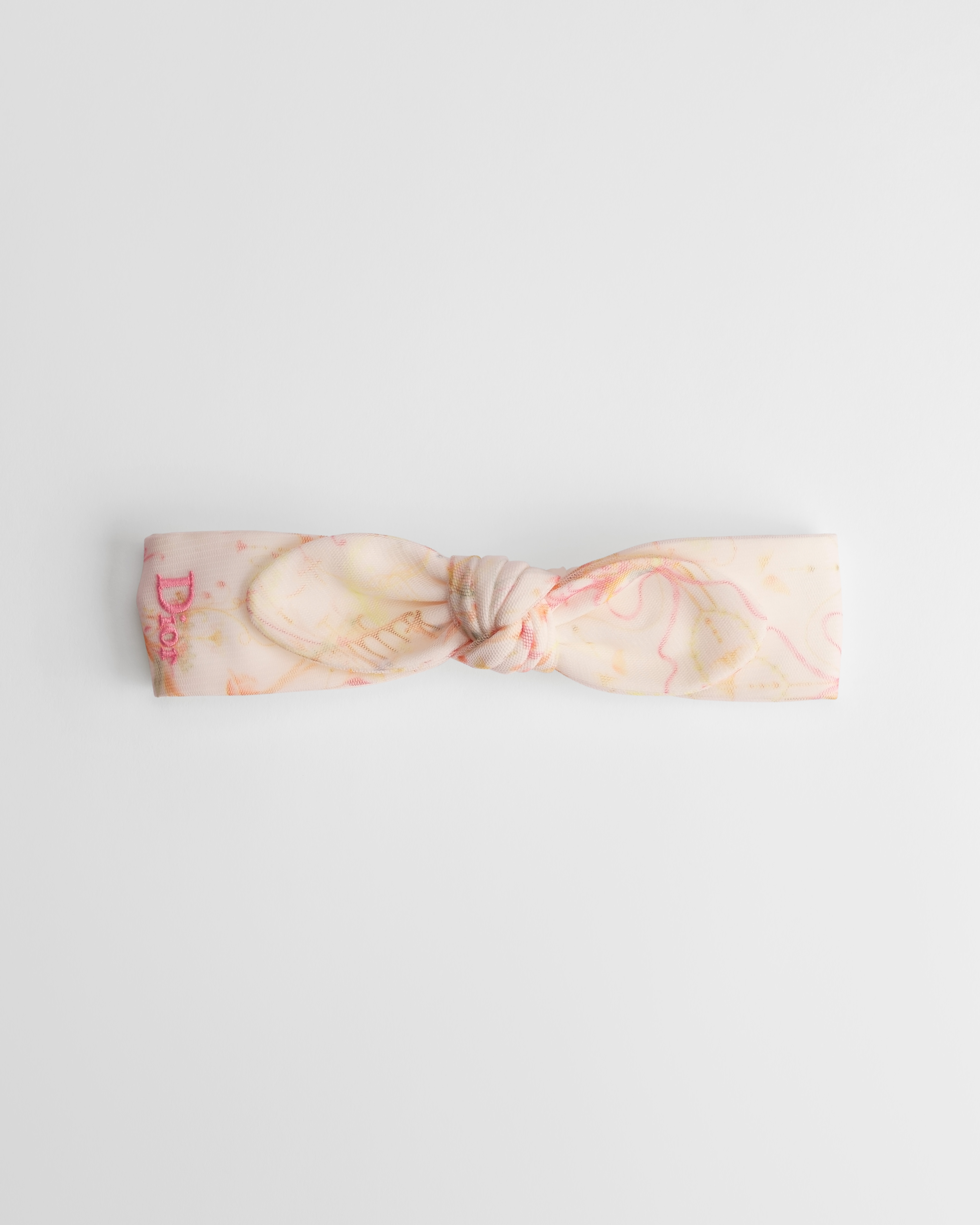 Stirnband für Babys Tüll in Elfenbeinfarbe mit Toile de Jouy Motiv in mehreren Farben E01