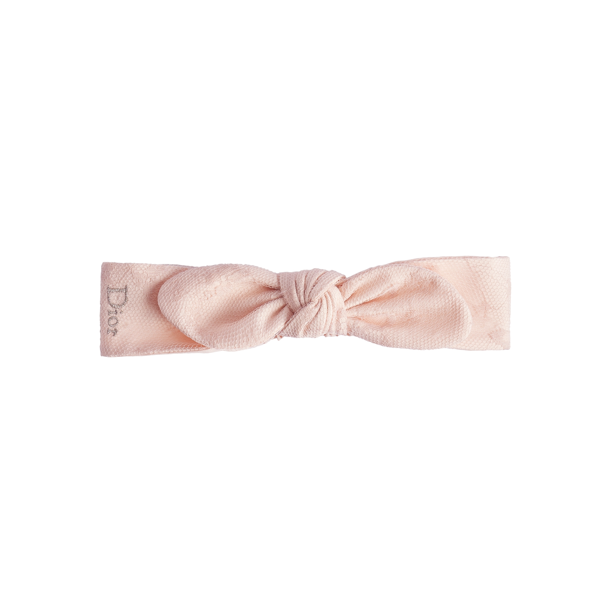 Baby Headband Pale Pink Clover Motif Lace E01