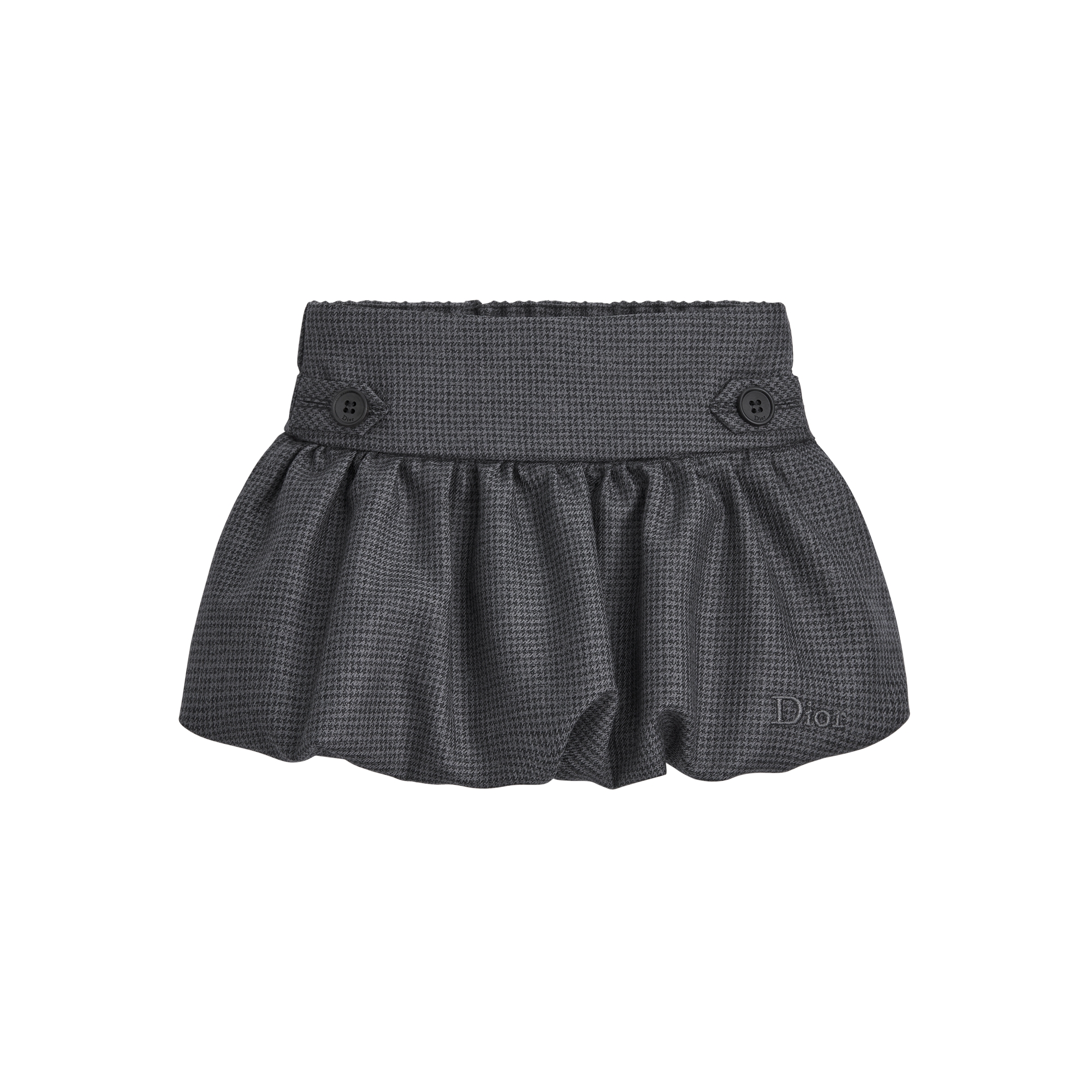 Baby Balloon Skirt Anthracite Gray Nano Houndstooth Wool E01