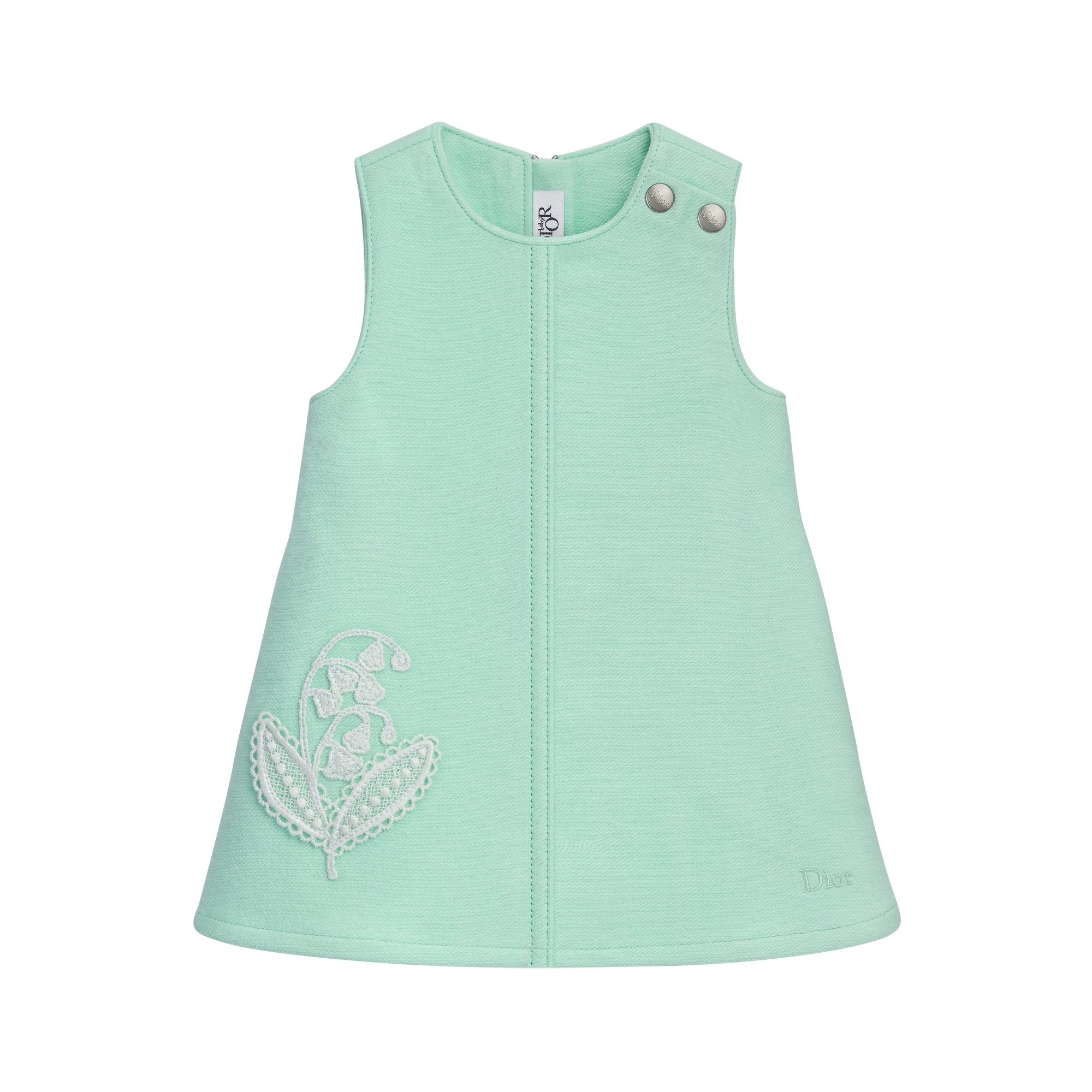 baby Dior ミントグリーン ワンピース 18 Baby A-Line Dress Mint Green Cotton Denim | DIOR