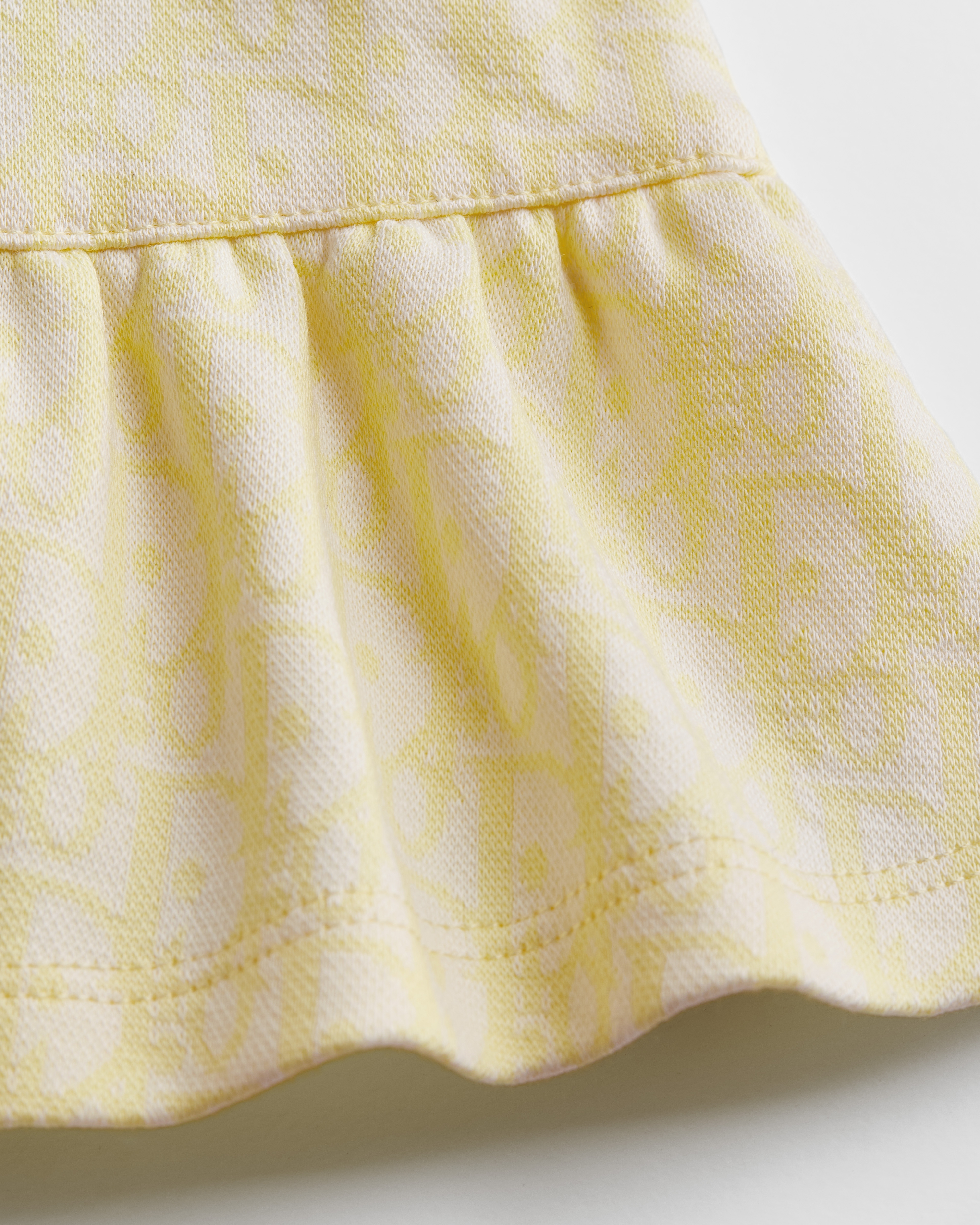 A-Linien-Kleid für Babys Baumwollfleece mit Dior Oblique Jacquard in Pastellgelb E10
