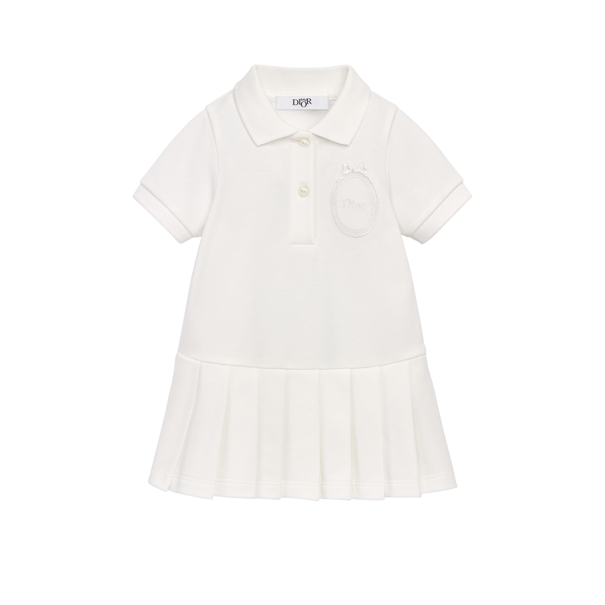 Baby Tennis Dress Ivory Cotton Piqué E01