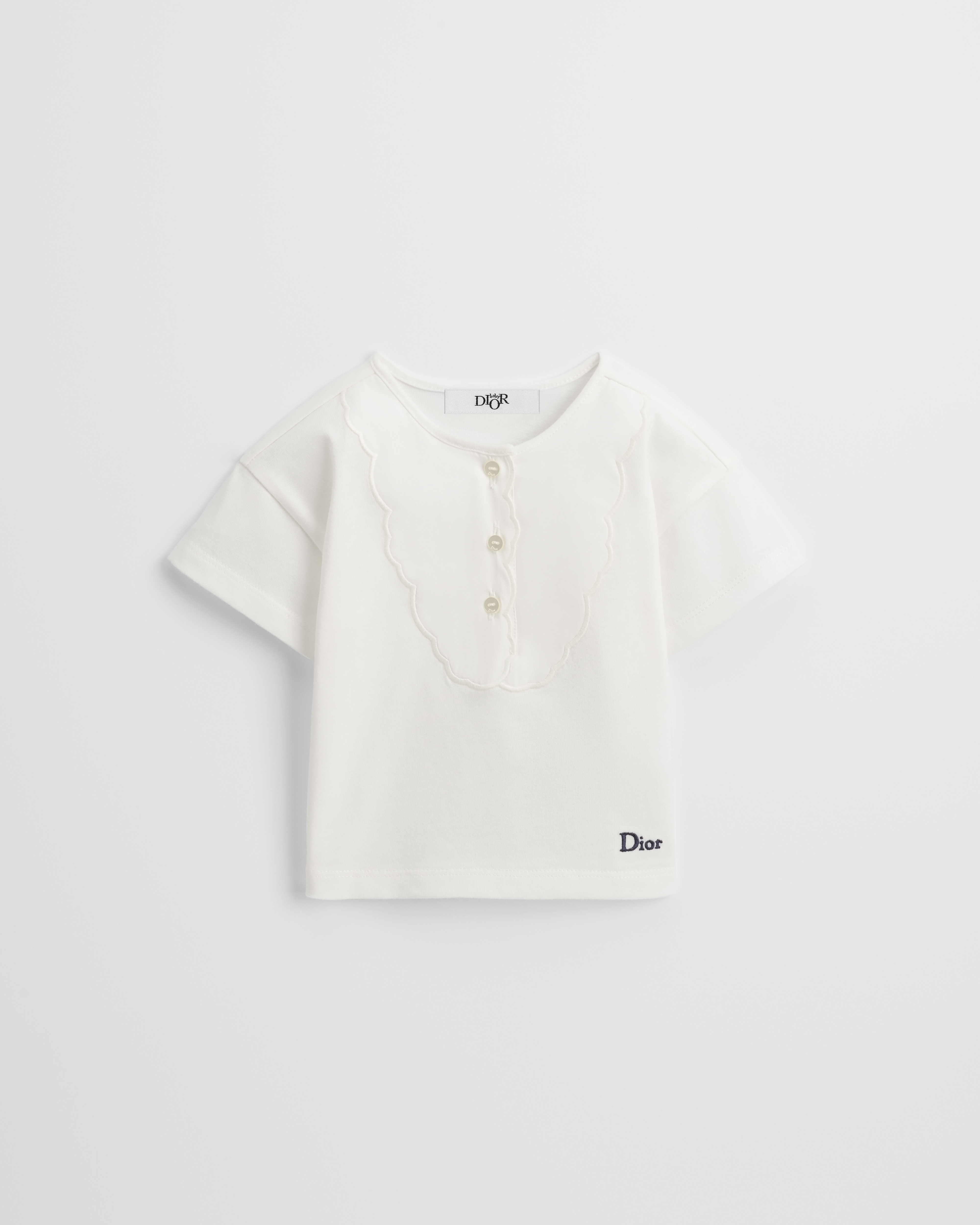 T-shirt per neonate Jersey di cotone avorio E01