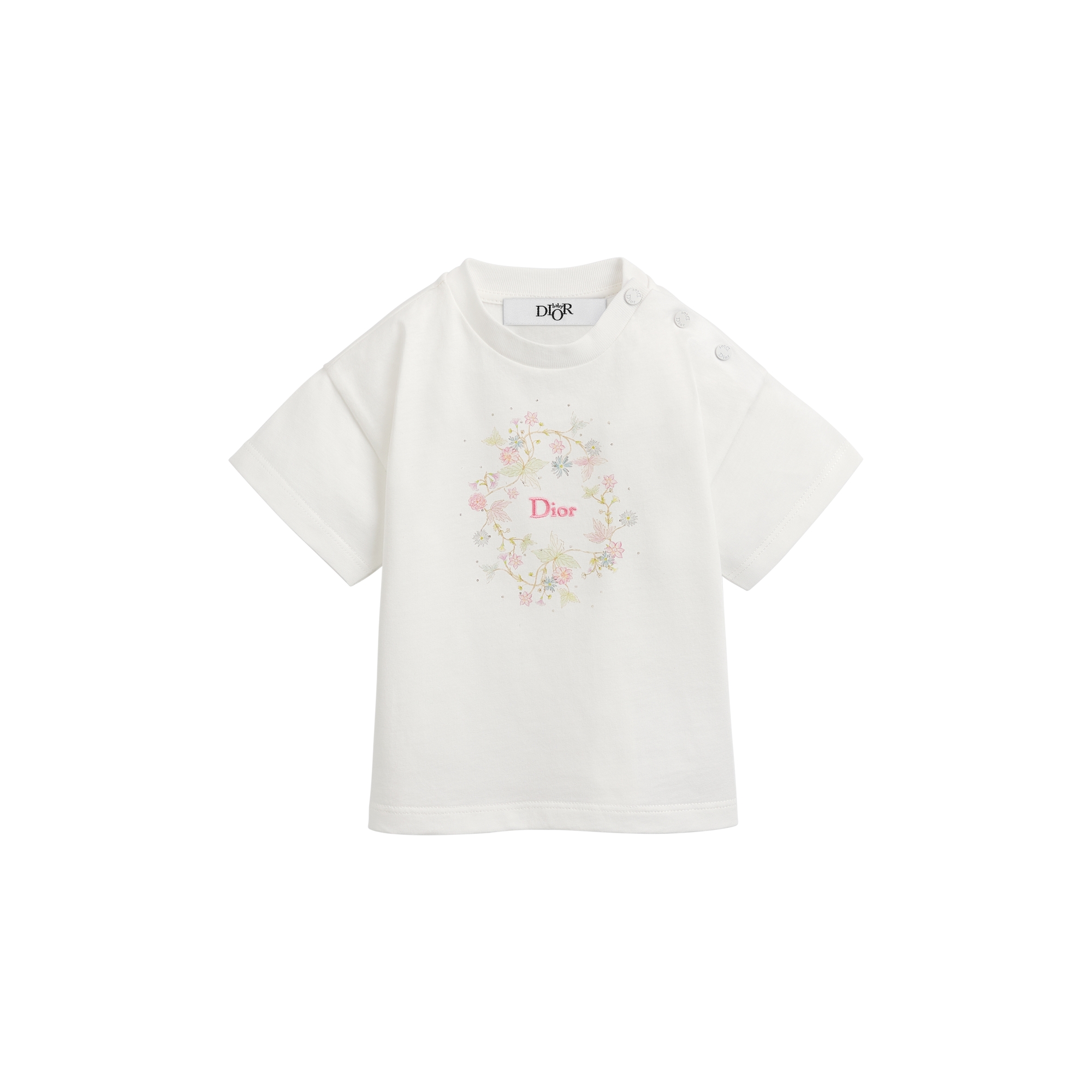 Dior Baby Tシャツ 18M ホワイト Baby T-Shirt Ivory Cotton Jersey | DIOR