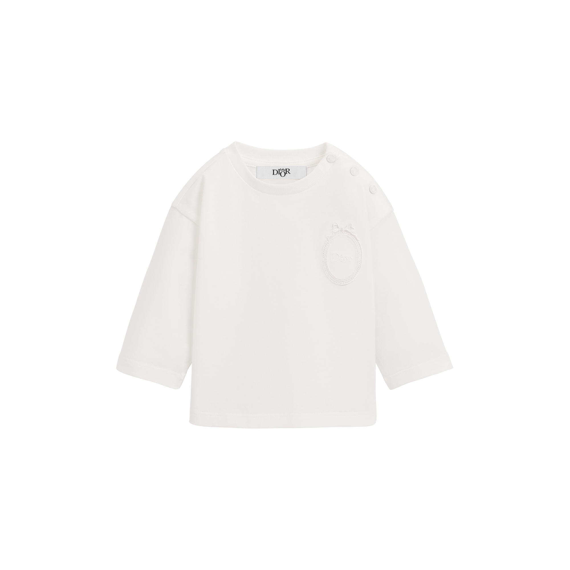 Baby Long-Sleeved T-Shirt Ivory Cotton Jersey E01