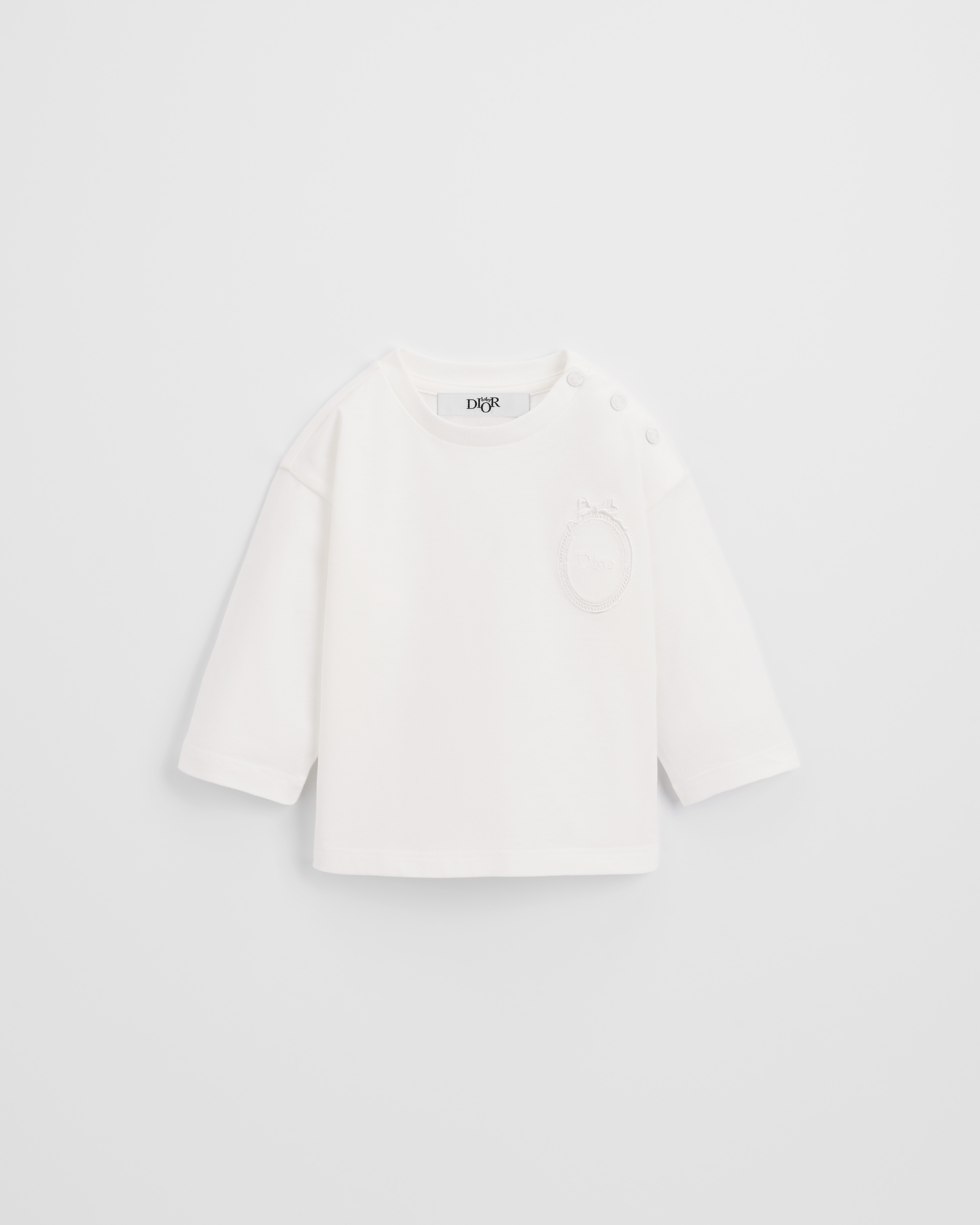 Maglia a maniche lunghe per neonati Jersey di cotone avorio E01