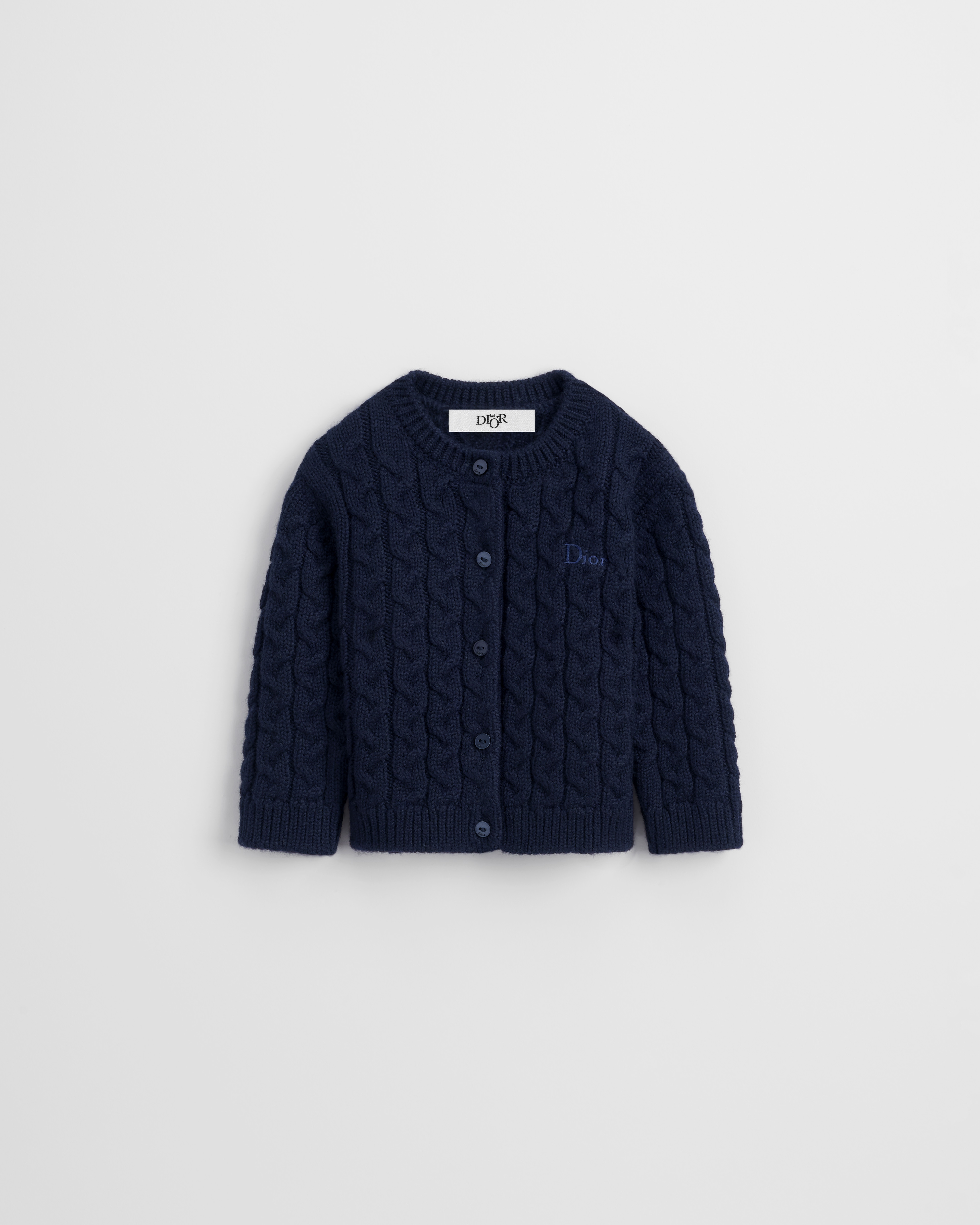 Cardigan per neonati Maglia di lana a trecce blu navy E01