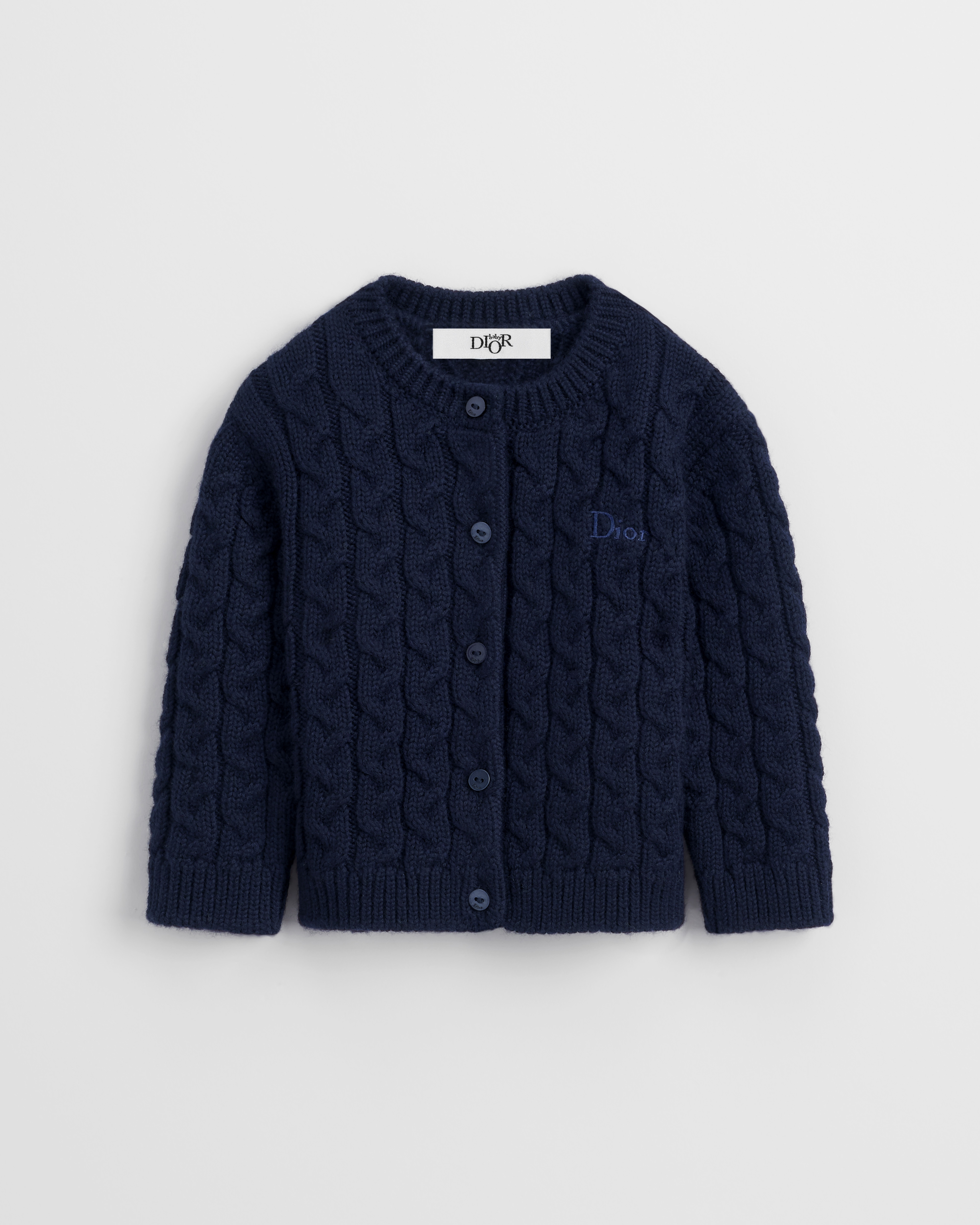 Cardigan bébé Maille torsadée de laine bleu marine E01