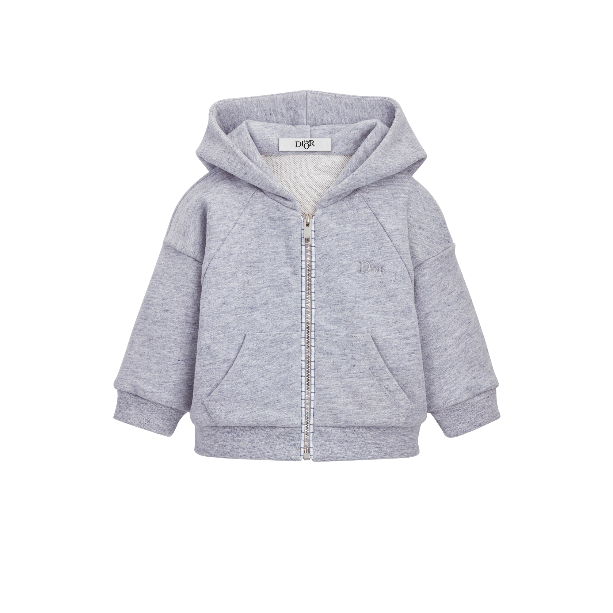 Baby Hooded Sweatshirt Heathered Gray-Blue Cotton Fleece E01