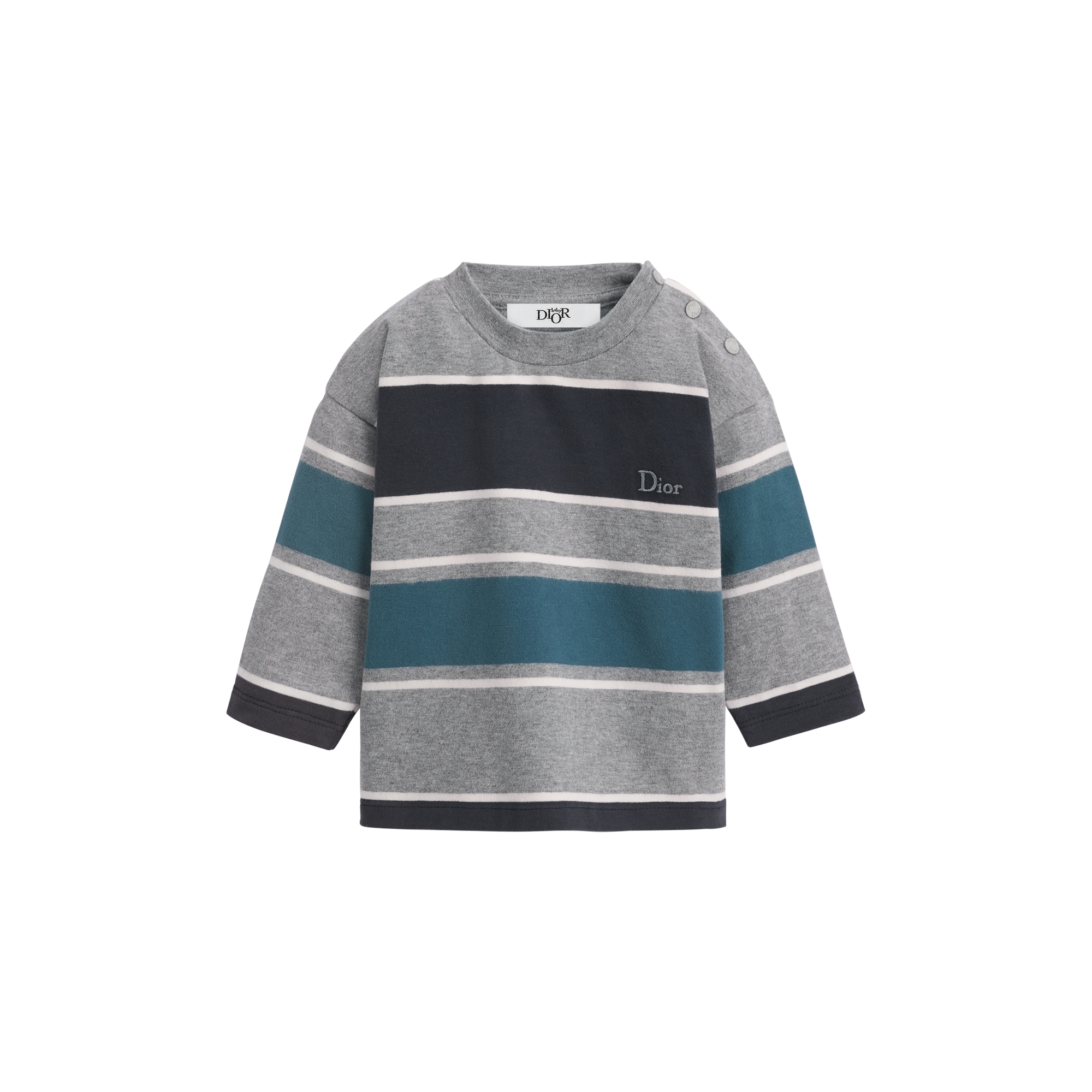Baby Long-Sleeved T-Shirt Multicolor Striped Cotton Jersey E01