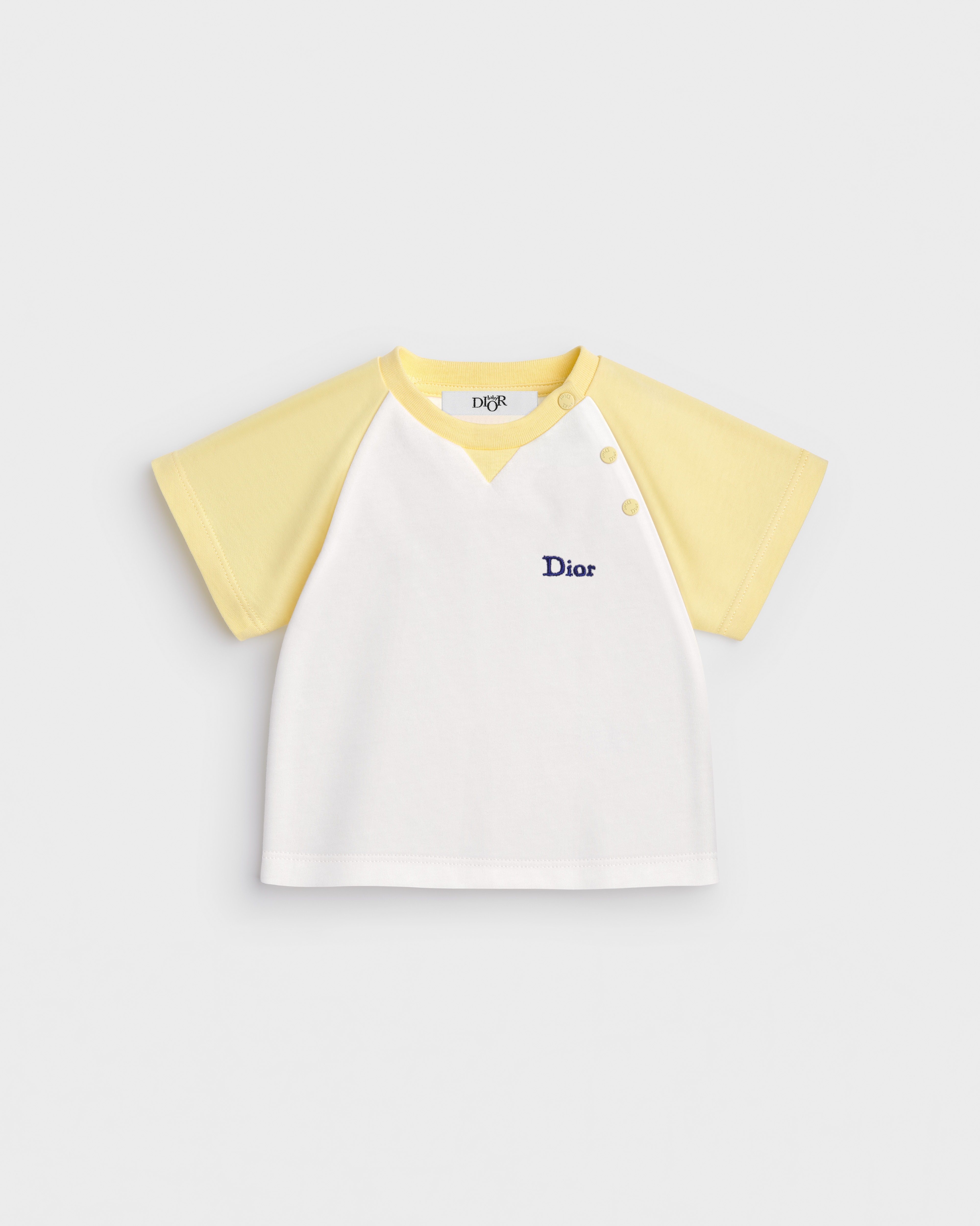 Baby T-Shirt Ivory and Yellow Cotton Jersey E01