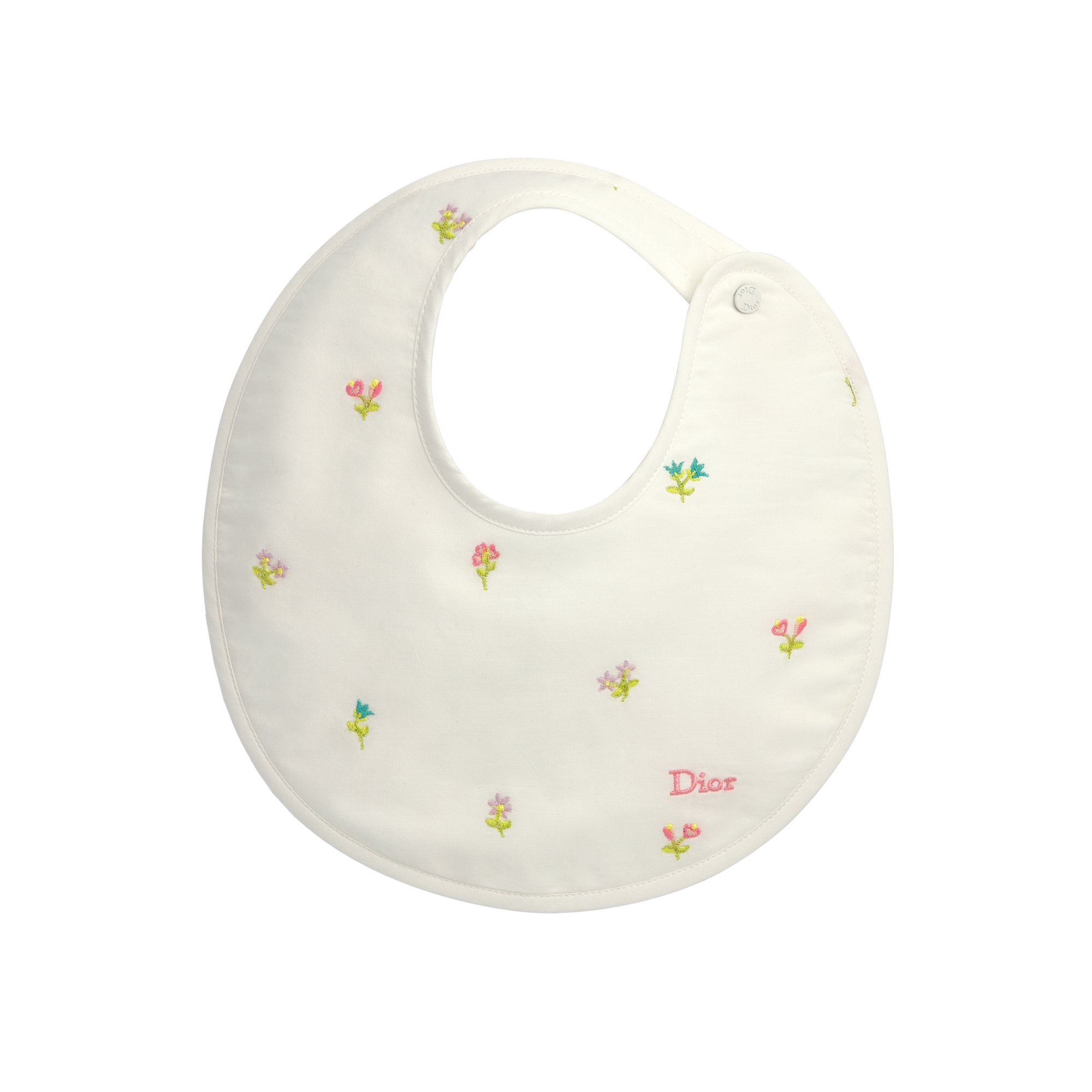 Newborn Gift Set Ivory Cotton Jersey and Poplin Embroidered with Multicolor Flowers E03