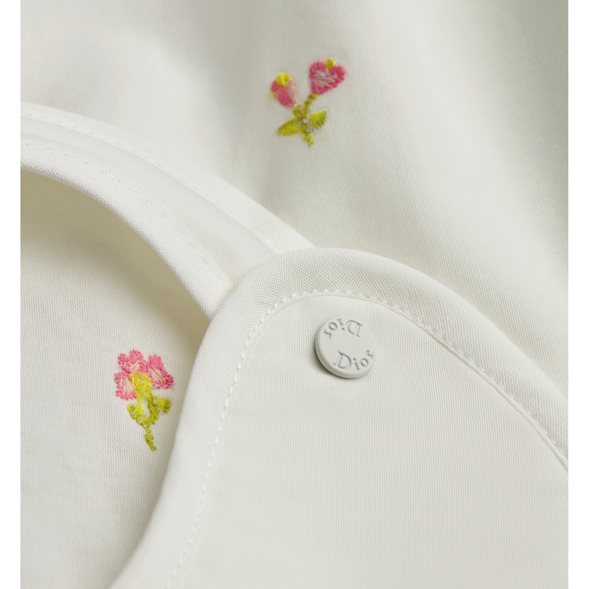 Newborn Gift Set Ivory Cotton Jersey and Poplin Embroidered with Multicolor Flowers E12