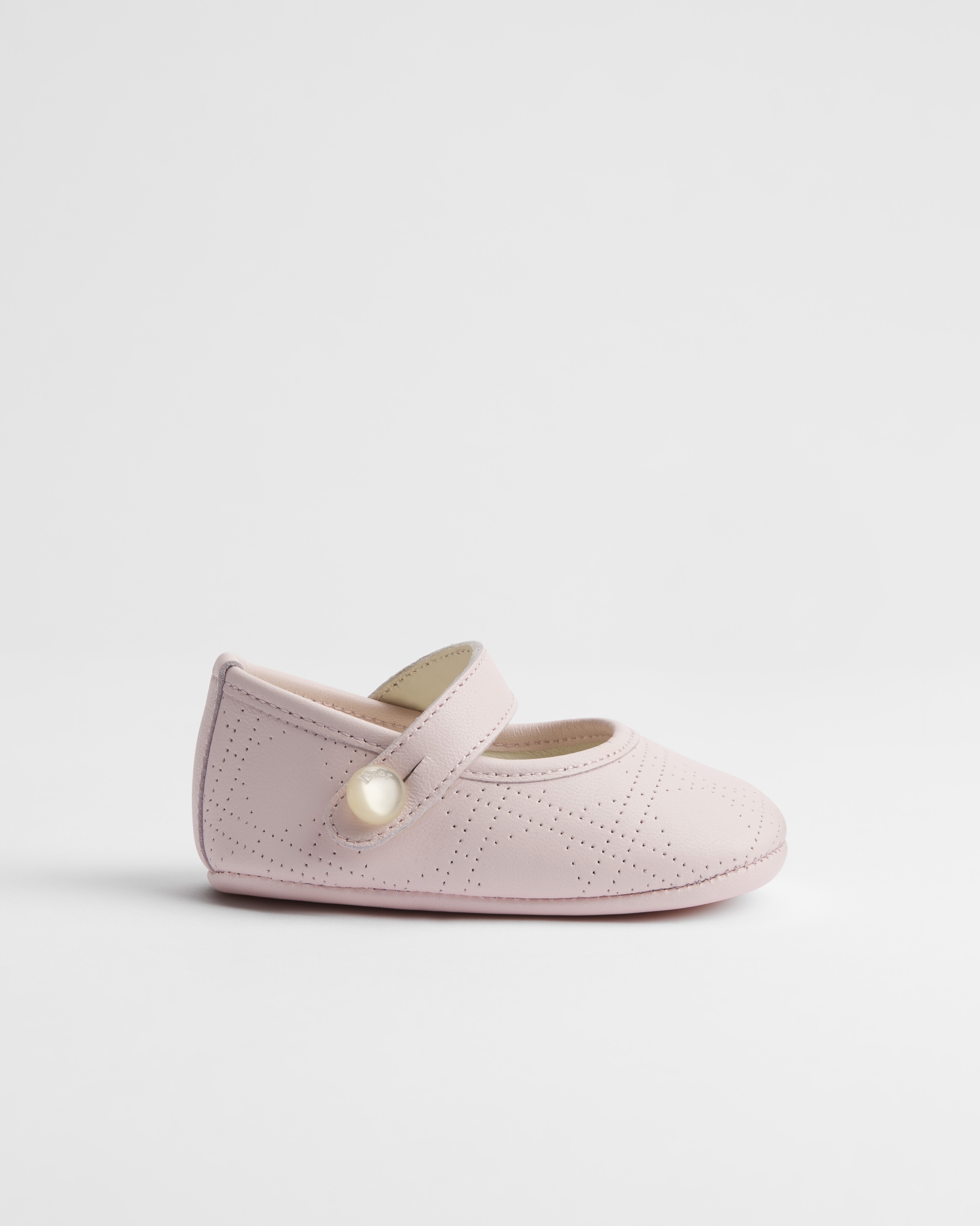 Slipper für Babys Cannage Lammleder in Pastellrosa E02