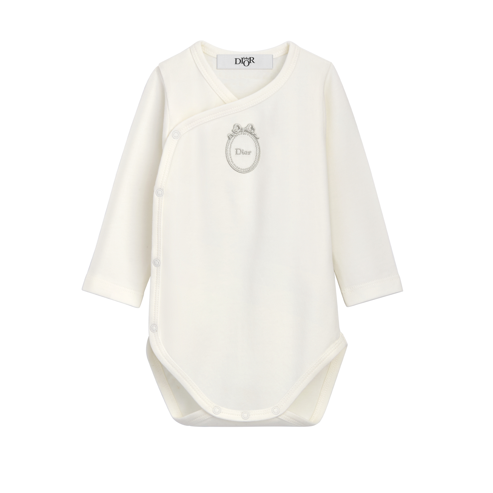 Set of Long-Sleeved Bodysuits Ivory Cotton Jersey E02