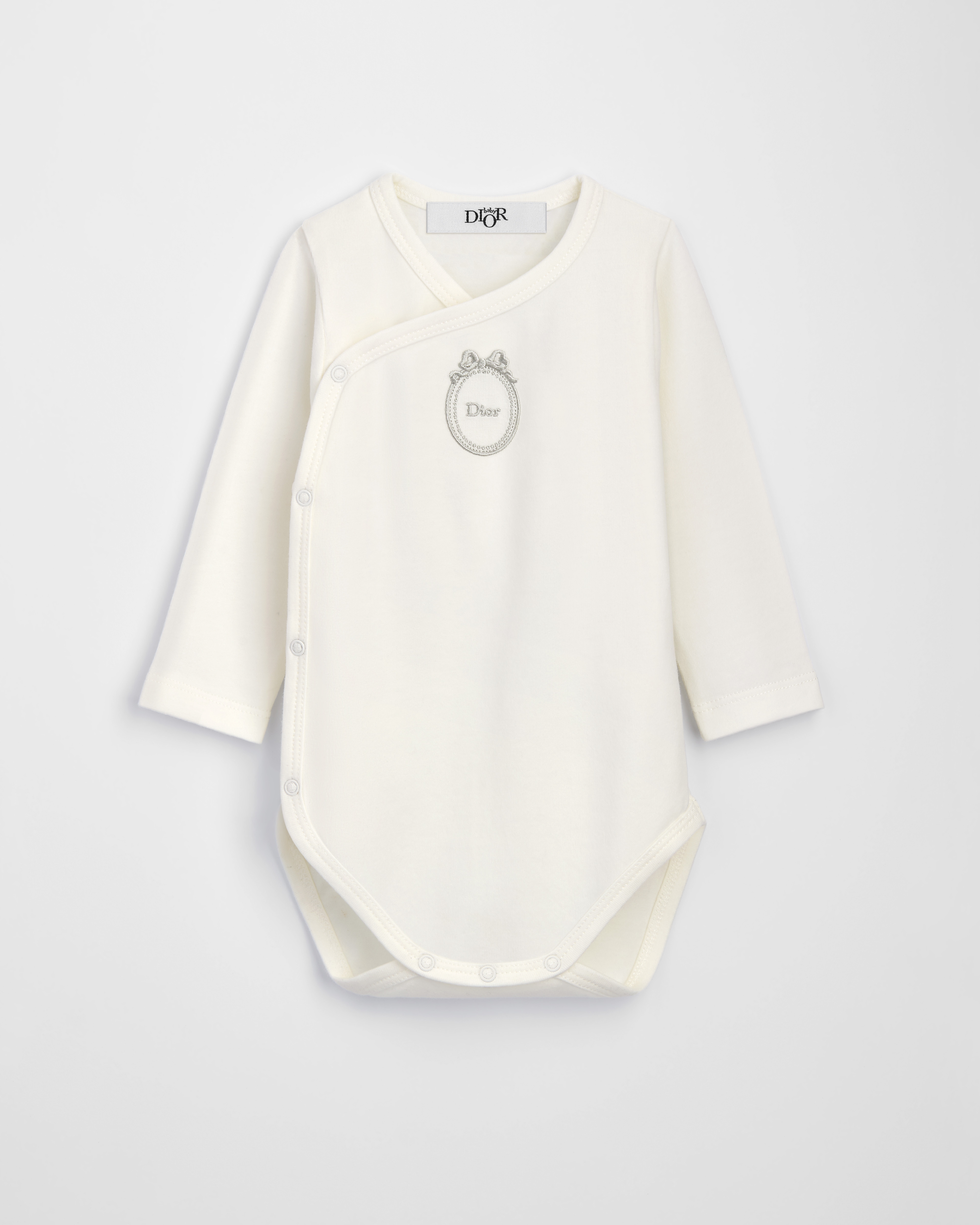 Set of Long-Sleeved Bodysuits Ivory Cotton Jersey E02