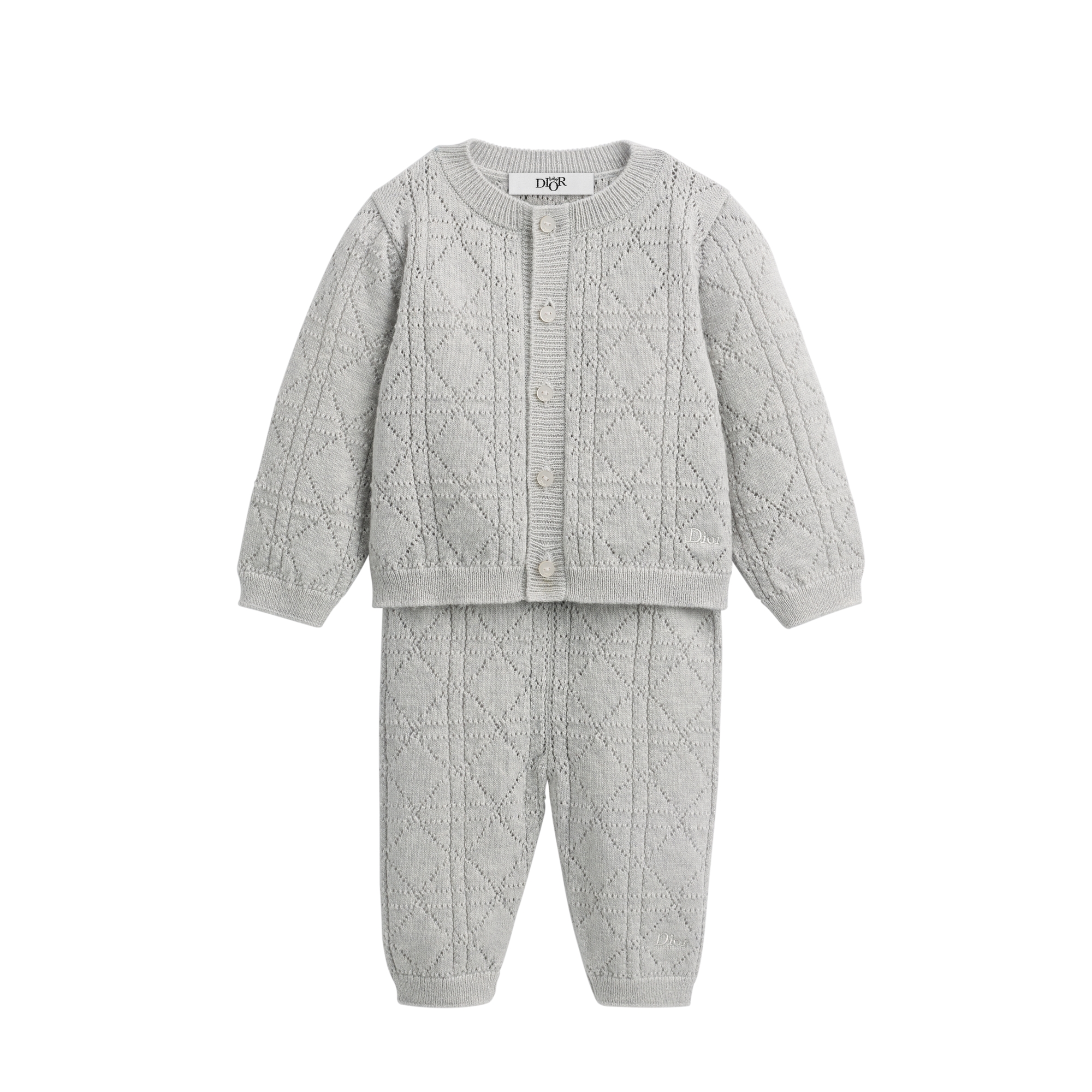 Newborn Gift Set Light Gray Openwork Cannage Cashmere Knit E01