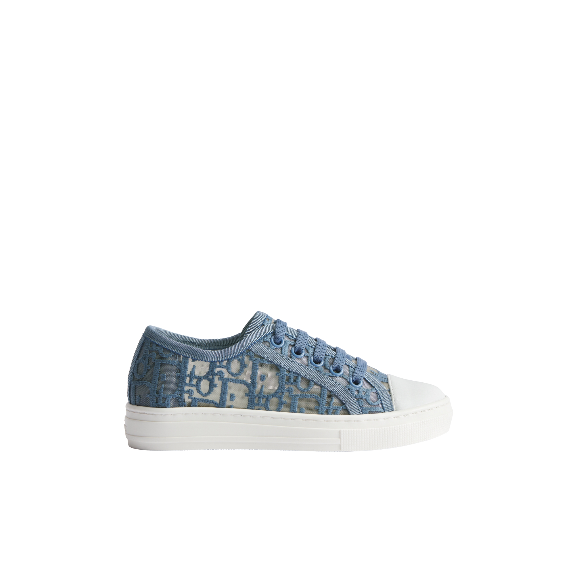 Kids' Walk'n'Dior Sneaker Denim Blue Dior Oblique Embroidered Mesh