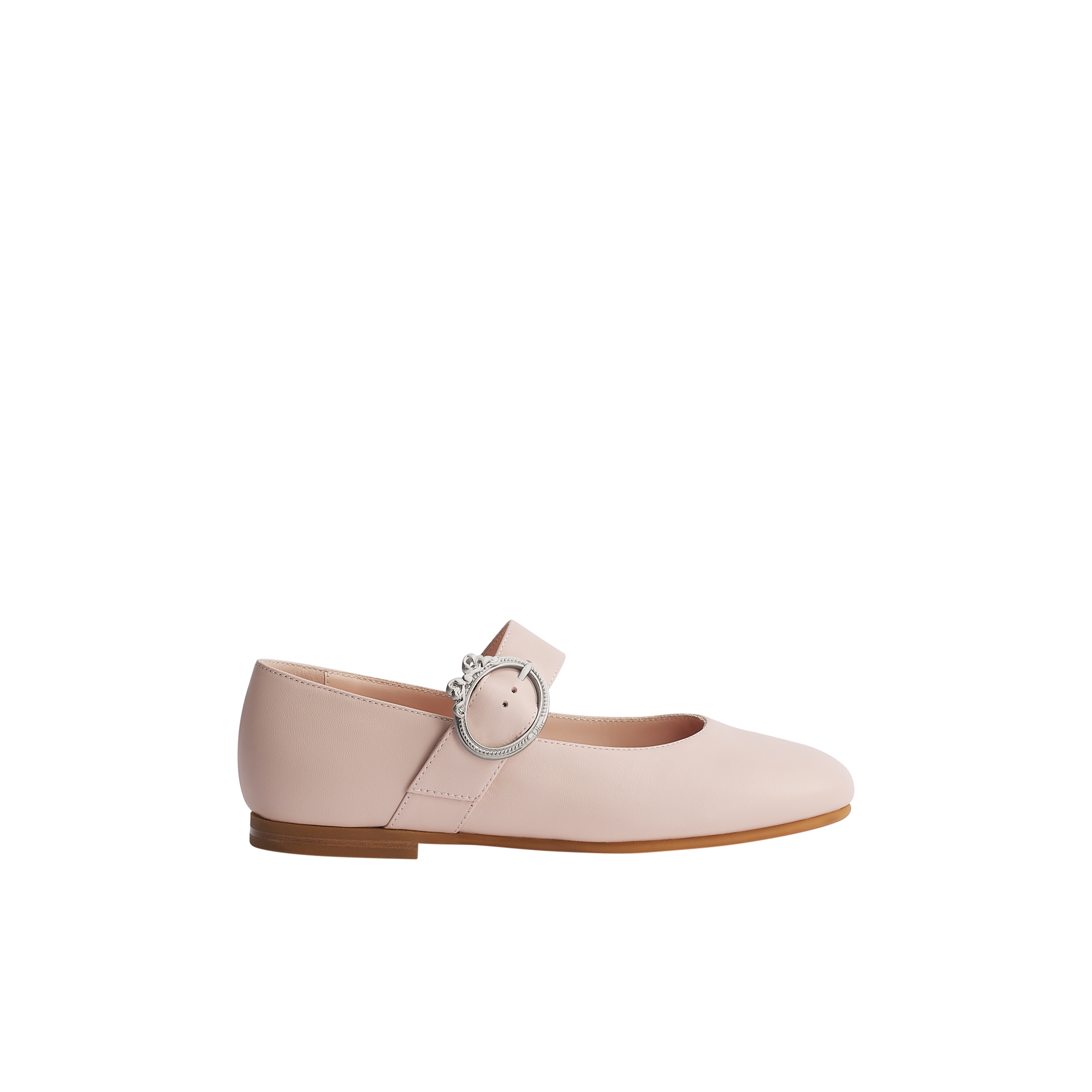 Kids' Ballet Flat Pale Pink Calfskin E02