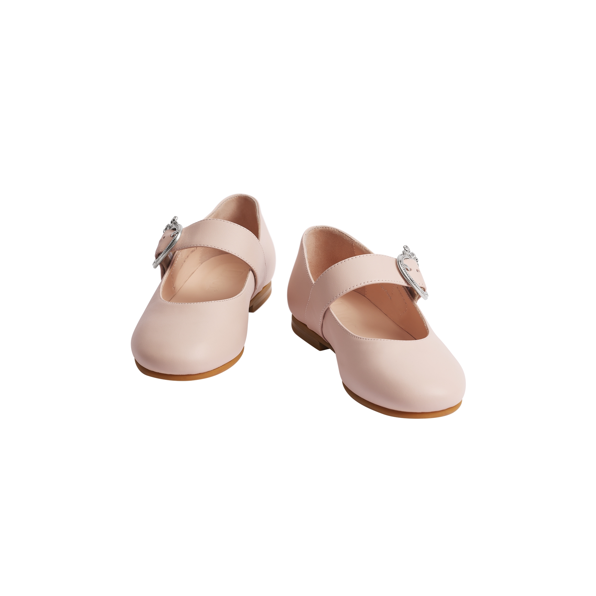 Kids' Ballet Flat Pale Pink Calfskin E06