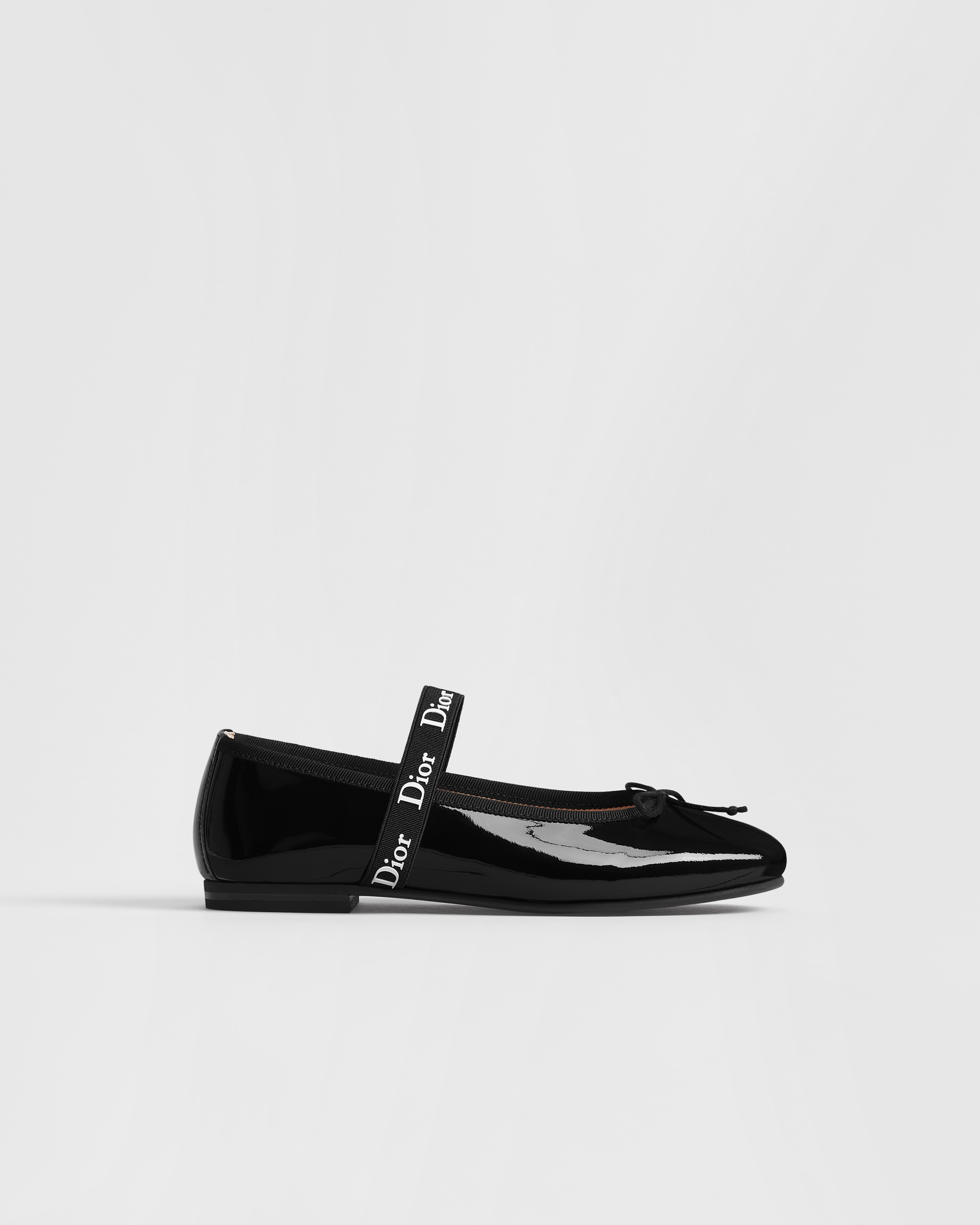 Kids' Ballet Flat Black Patent Calfskin E02