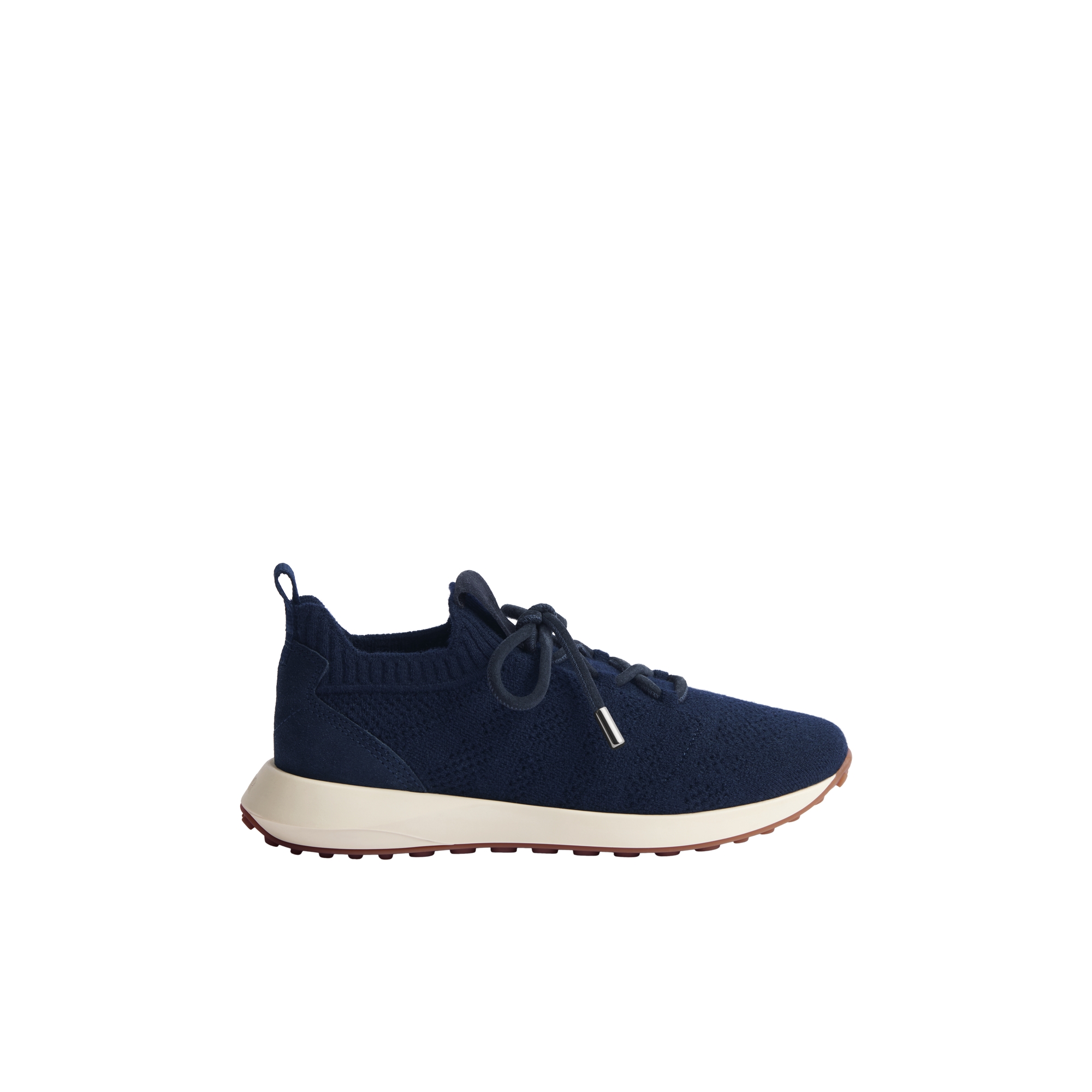 Kids' B80 Lounge Sneaker Navy Blue Cannage Cashmere, Wool and Silk Knit with Suede E02