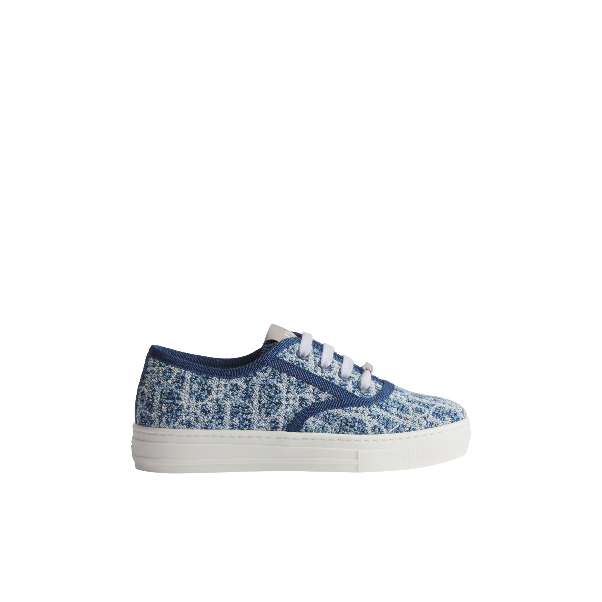 Kids' Dior Saltwind Sneaker Blue Spongy Dior Oblique Jacquard Cotton Denim E02