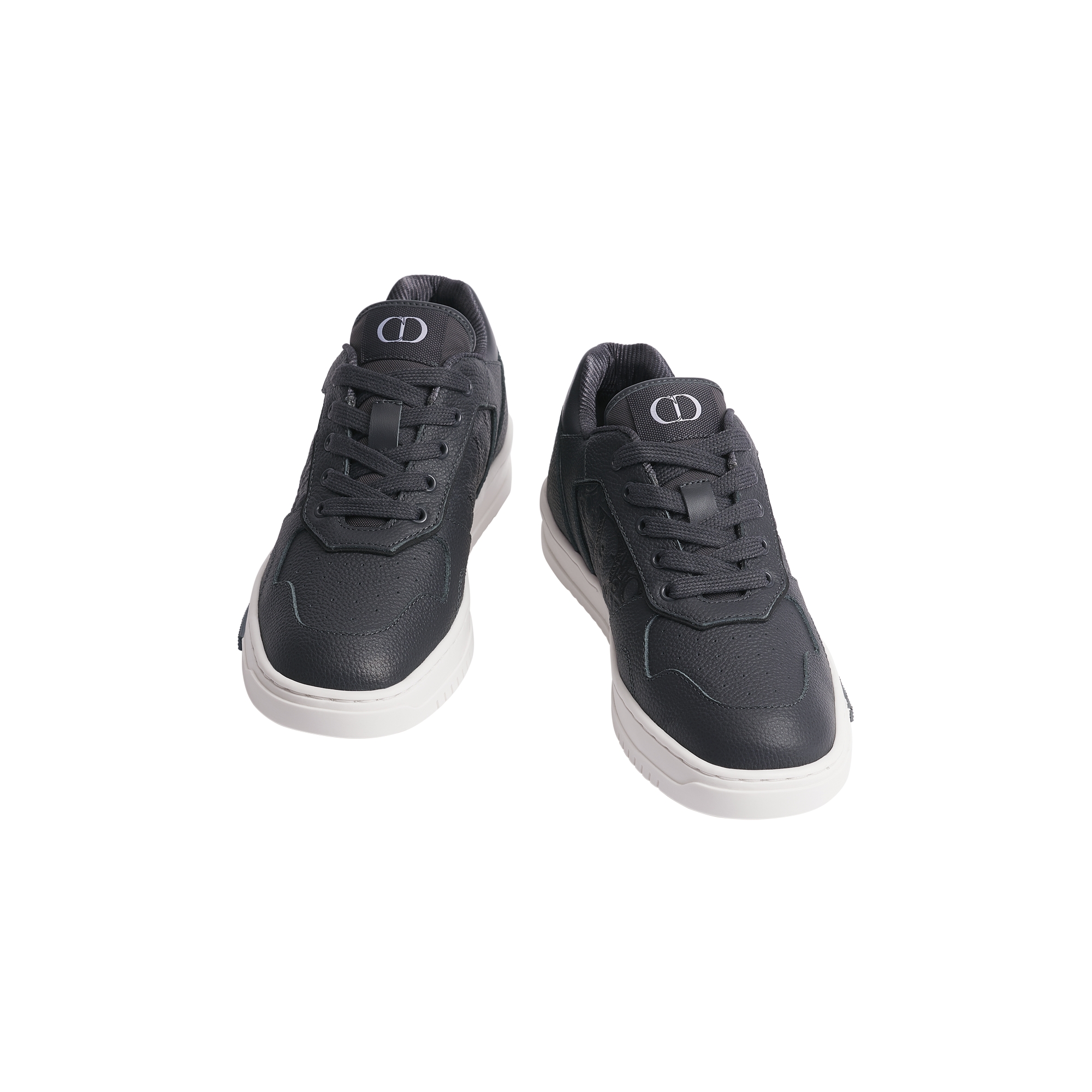 Kids' B27 Uptown Low-Top Sneaker Deep Gray Grained Calfskin and Dior Gravity Leather E06