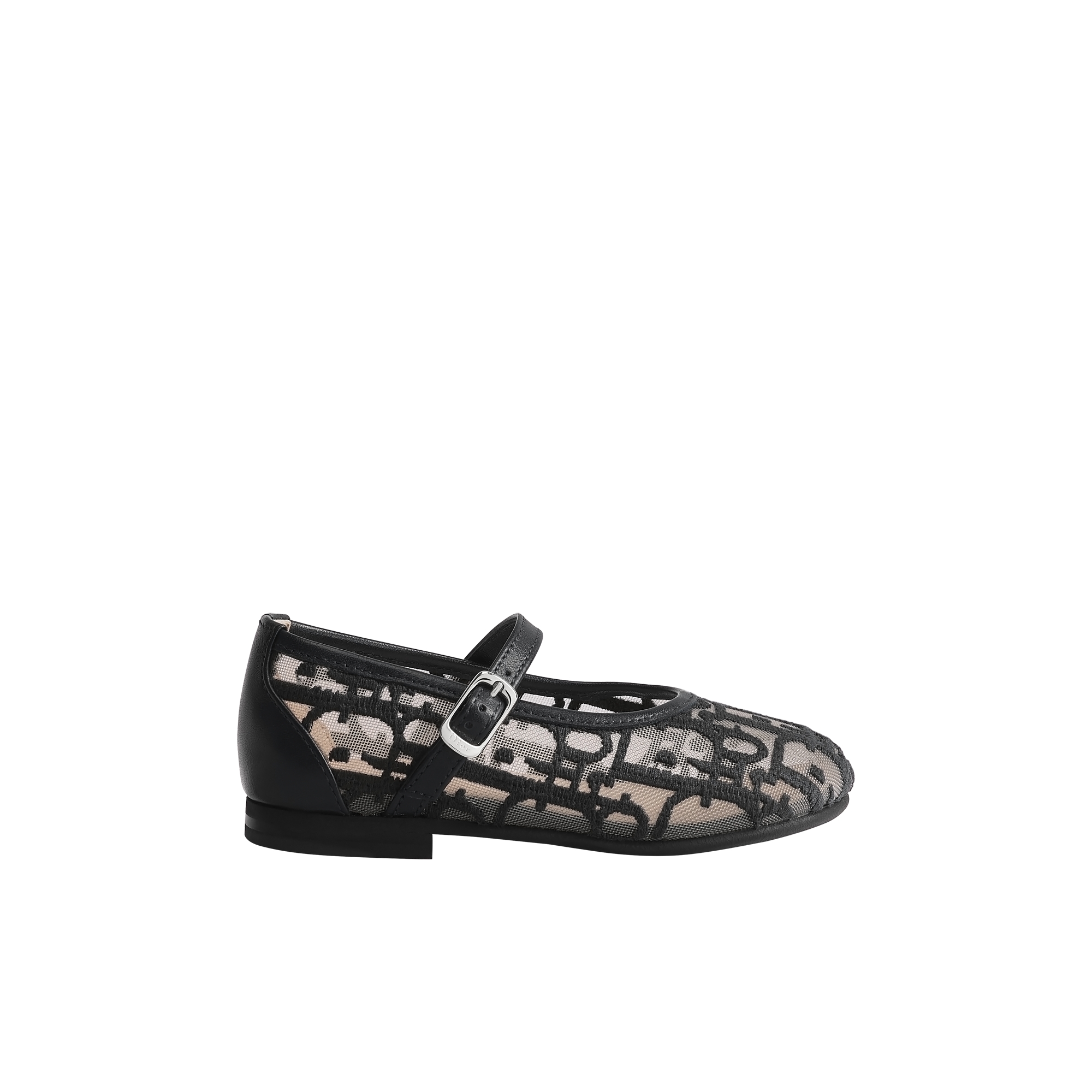 Baby Ballet Flat Navy Blue Dior Oblique Embroidered Mesh and Calfskin E02