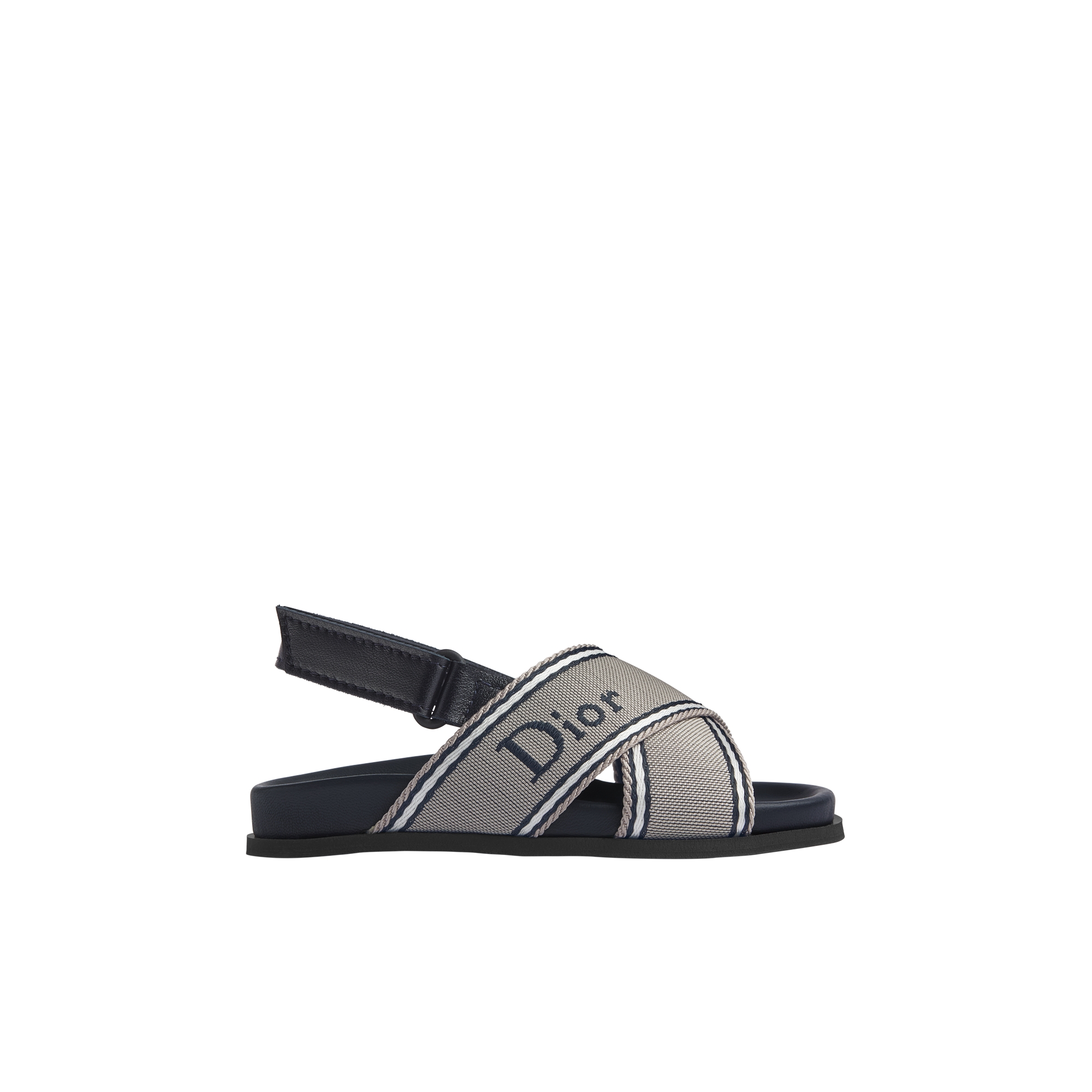 Baby Dior Aqua Sandal Gray and Navy Blue Technical Fabric | DIOR
