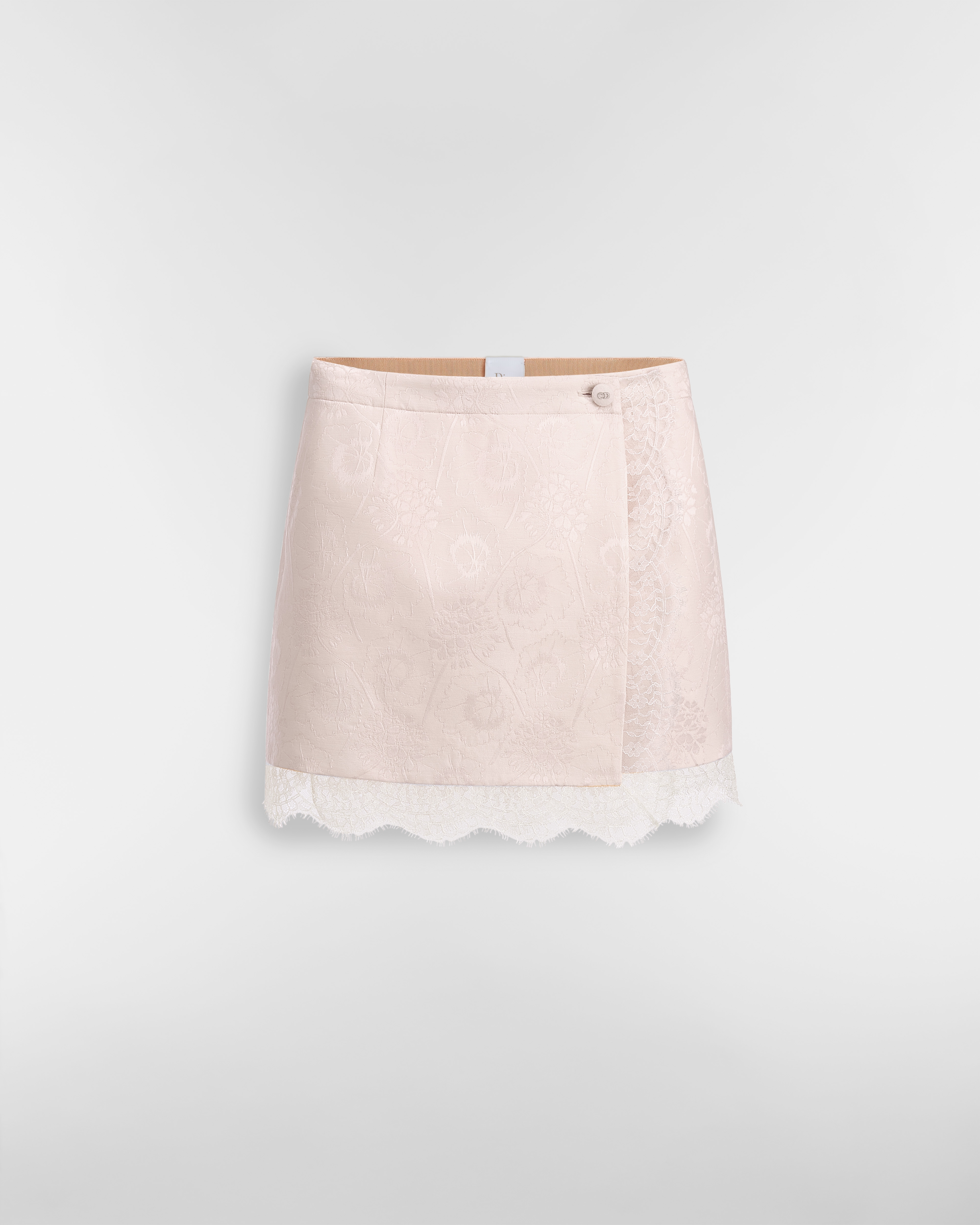 Minifalda cruzada Lana virgen y seda Dior Géranium rosa E01